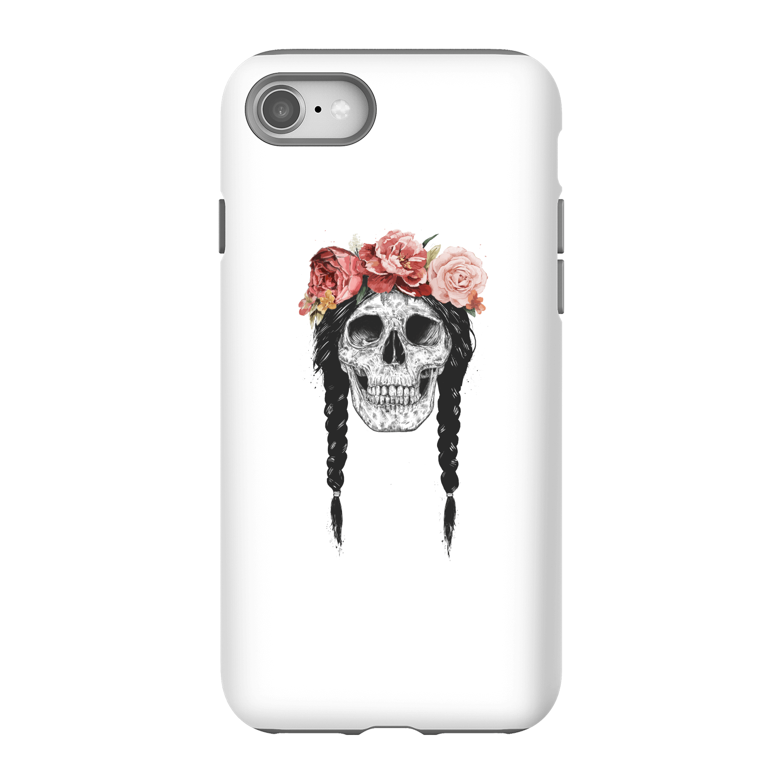 Balazs Solti Skull And Flowers Phone Case for iPhone and Android - iPhone 8 - Tough Case - Matte