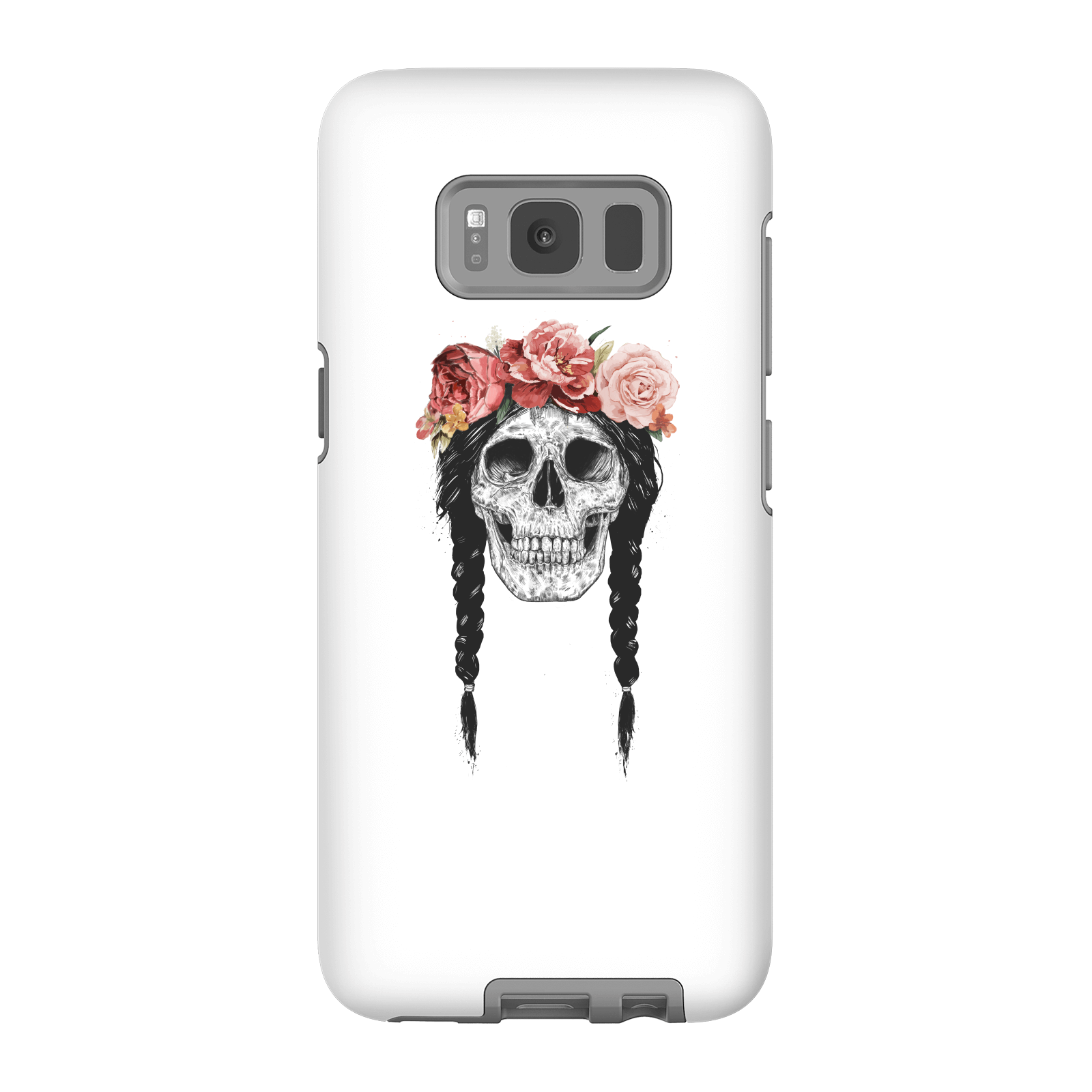 Balazs Solti Skull And Flowers Phone Case for iPhone and Android - Samsung S8 - Tough Case - Matte