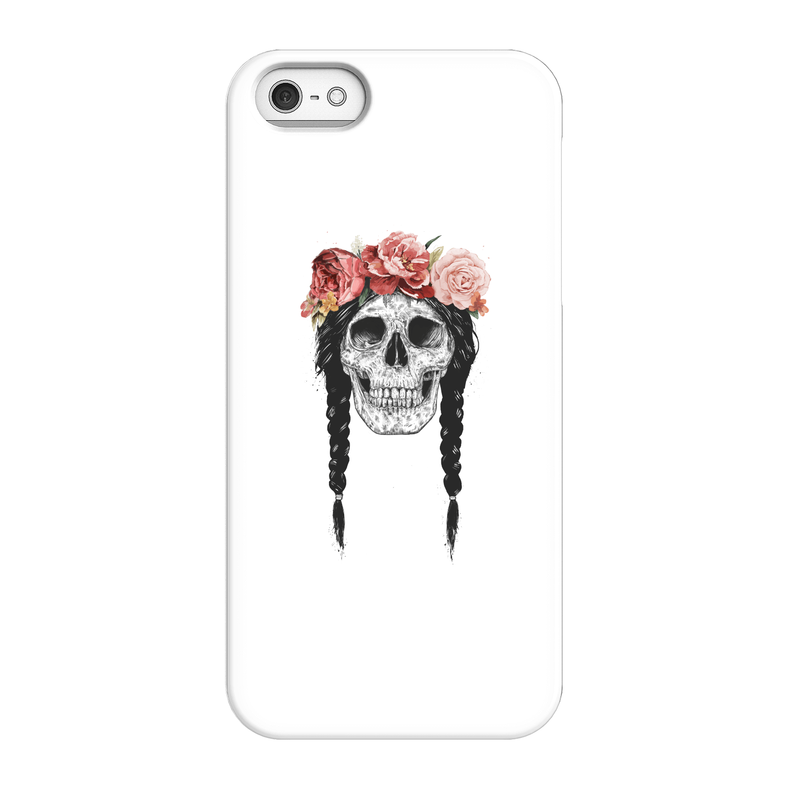 Balazs Solti Skull And Flowers Phone Case for iPhone and Android - iPhone 5/5s - Snap Case - Gloss