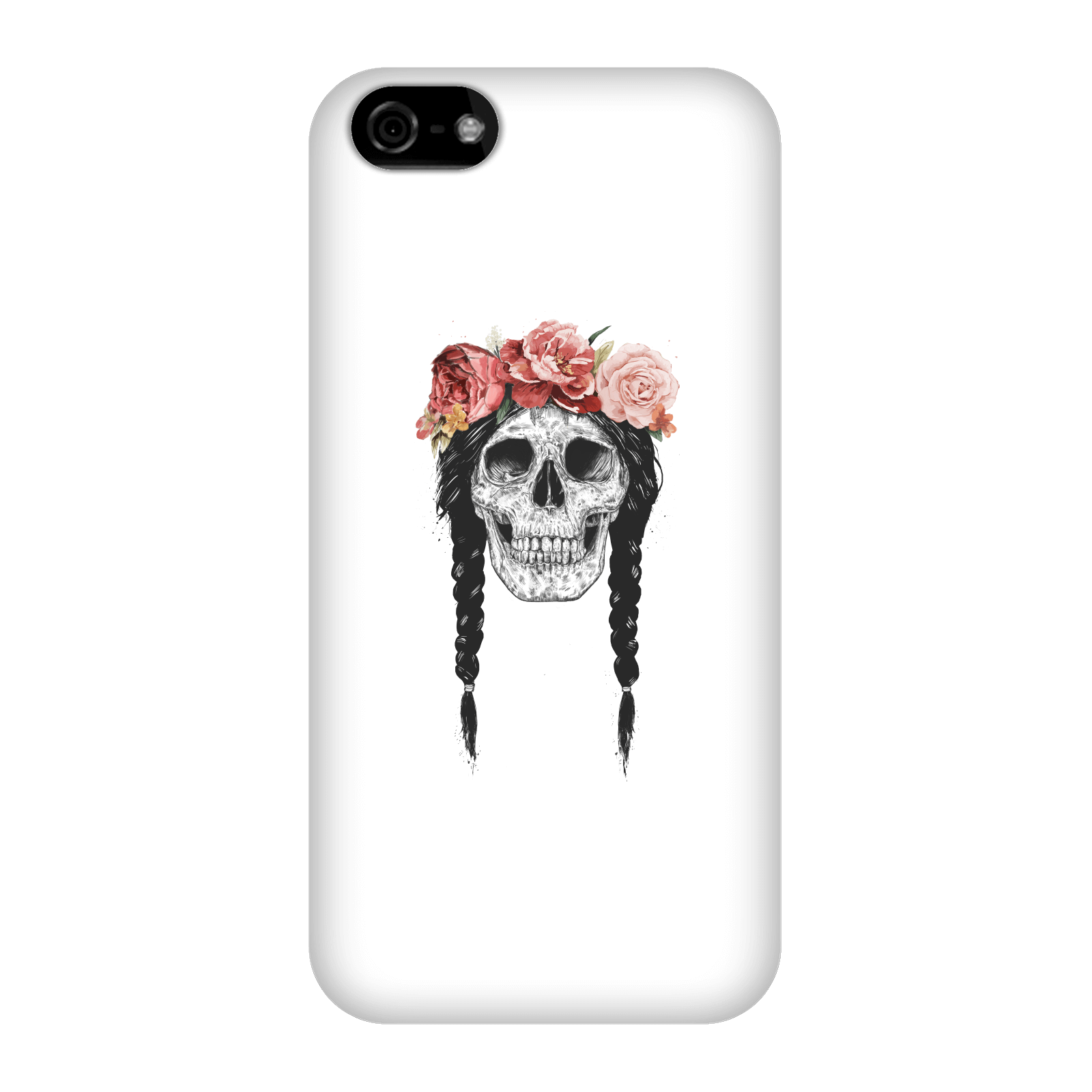 Balazs Solti Skull And Flowers Phone Case for iPhone and Android - iPhone 5C - Snap Case - Gloss