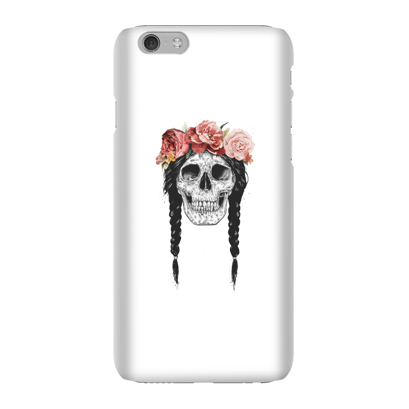 Balazs Solti Skull And Flowers Phone Case for iPhone and Android - iPhone 6 - Snap Case - Gloss