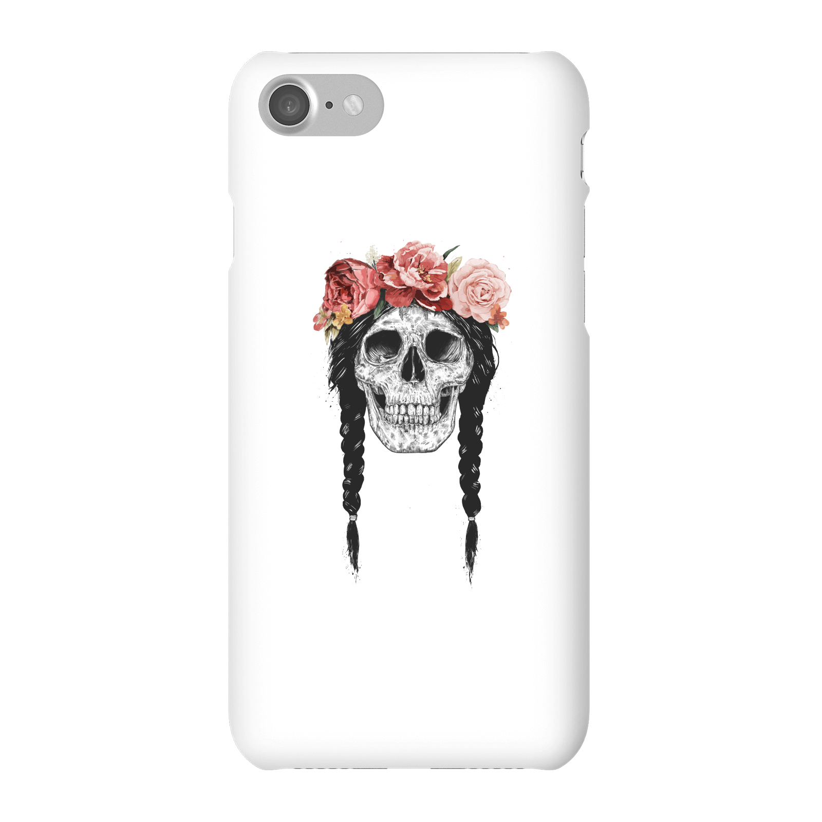 Balazs Solti Skull And Flowers Phone Case for iPhone and Android - iPhone 7 - Snap Case - Gloss