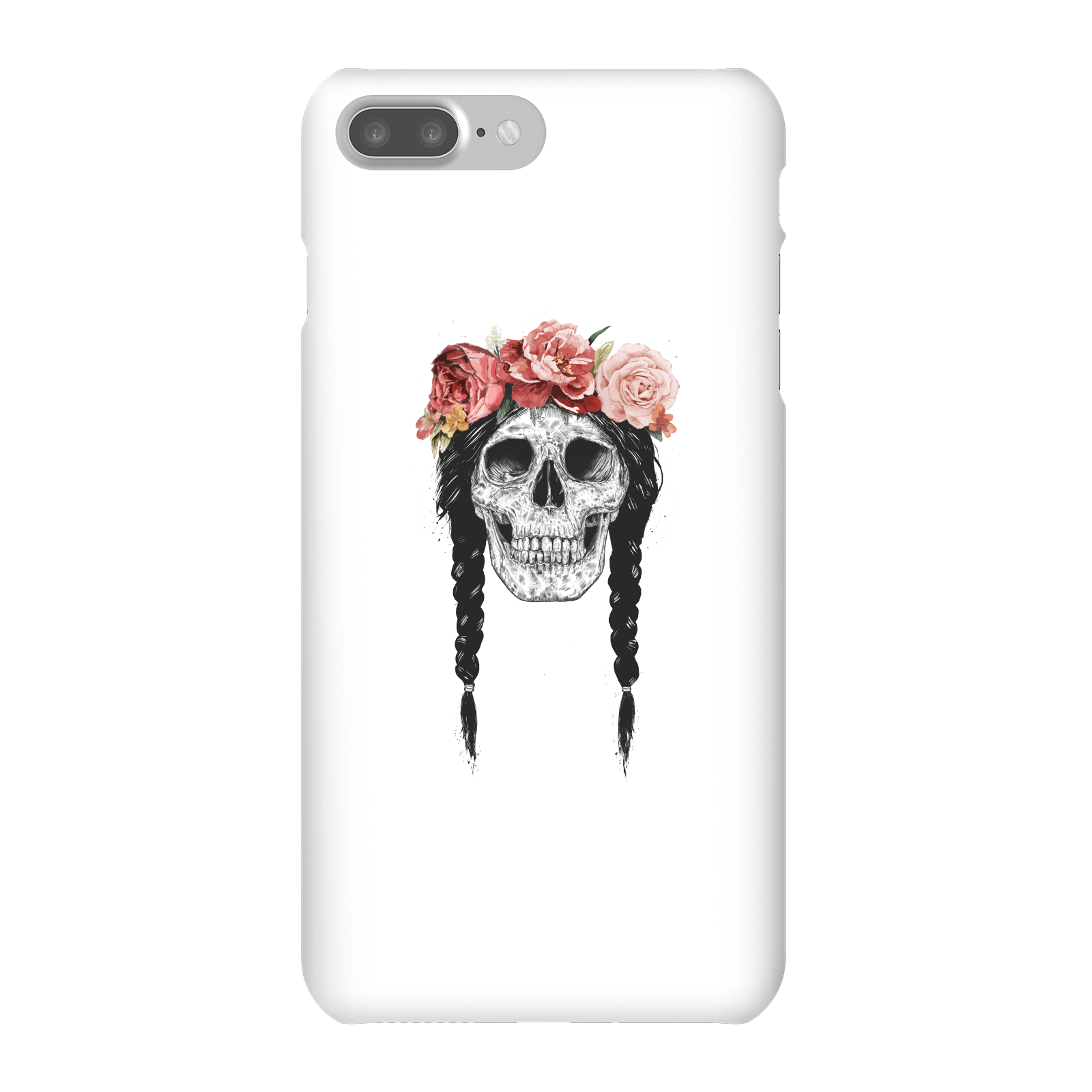 Balazs Solti Skull And Flowers Phone Case for iPhone and Android - iPhone 7 Plus - Snap Case - Gloss