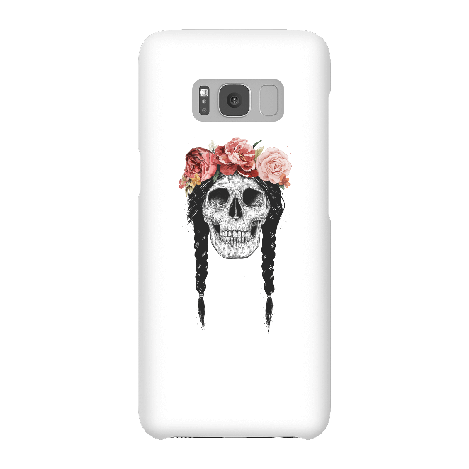 Balazs Solti Skull And Flowers Phone Case for iPhone and Android - Samsung S8 - Snap Case - Gloss