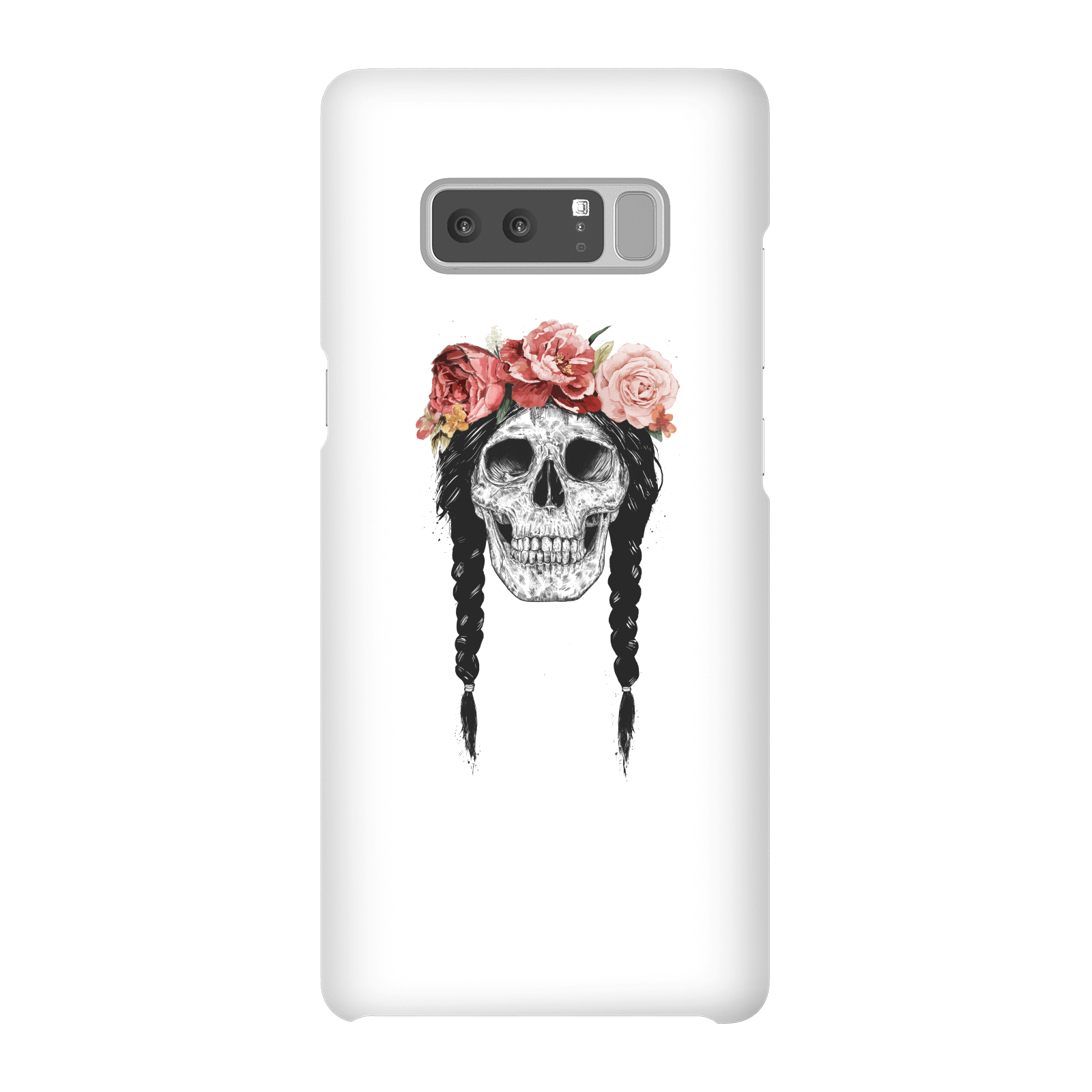 Balazs Solti Skull And Flowers Phone Case for iPhone and Android - Samsung Note 8 - Snap Case - Gloss