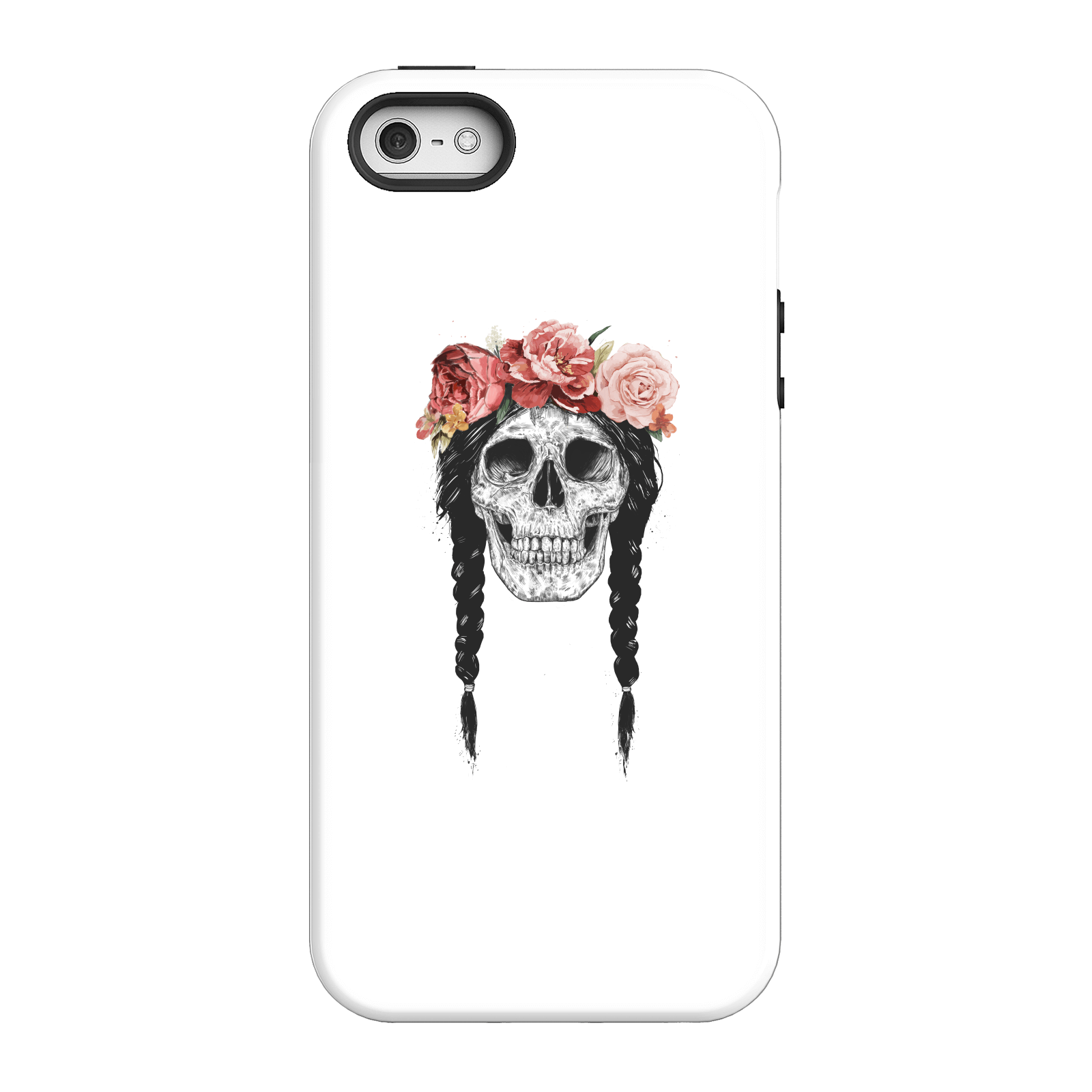 Balazs Solti Skull And Flowers Phone Case for iPhone and Android - iPhone 5/5s - Tough Case - Gloss