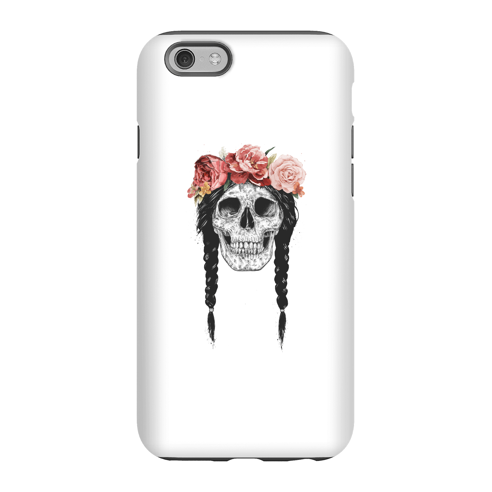 Balazs Solti Skull And Flowers Phone Case for iPhone and Android - iPhone 6S - Tough Case - Gloss