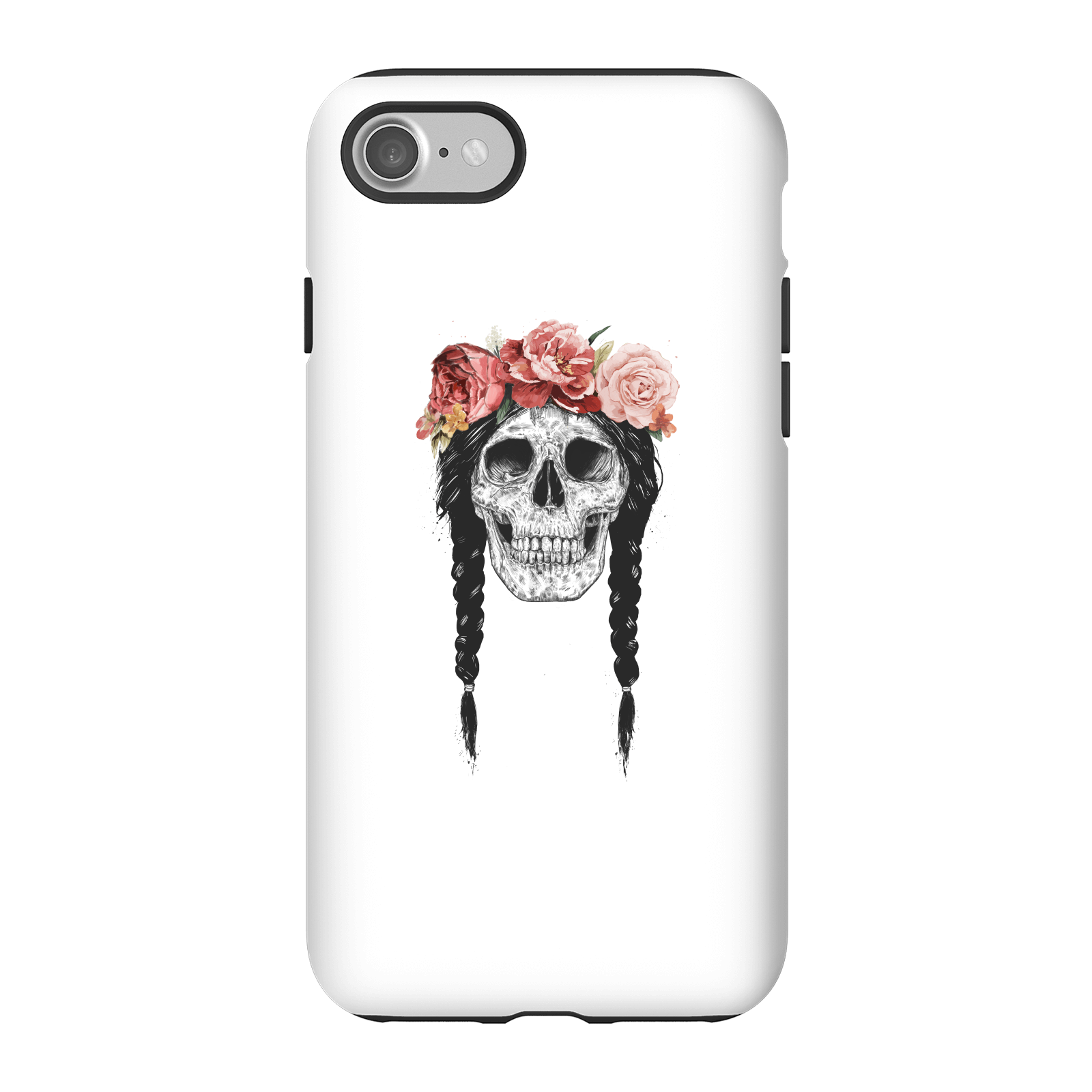Balazs Solti Skull And Flowers Phone Case for iPhone and Android - iPhone 7 - Tough Case - Gloss