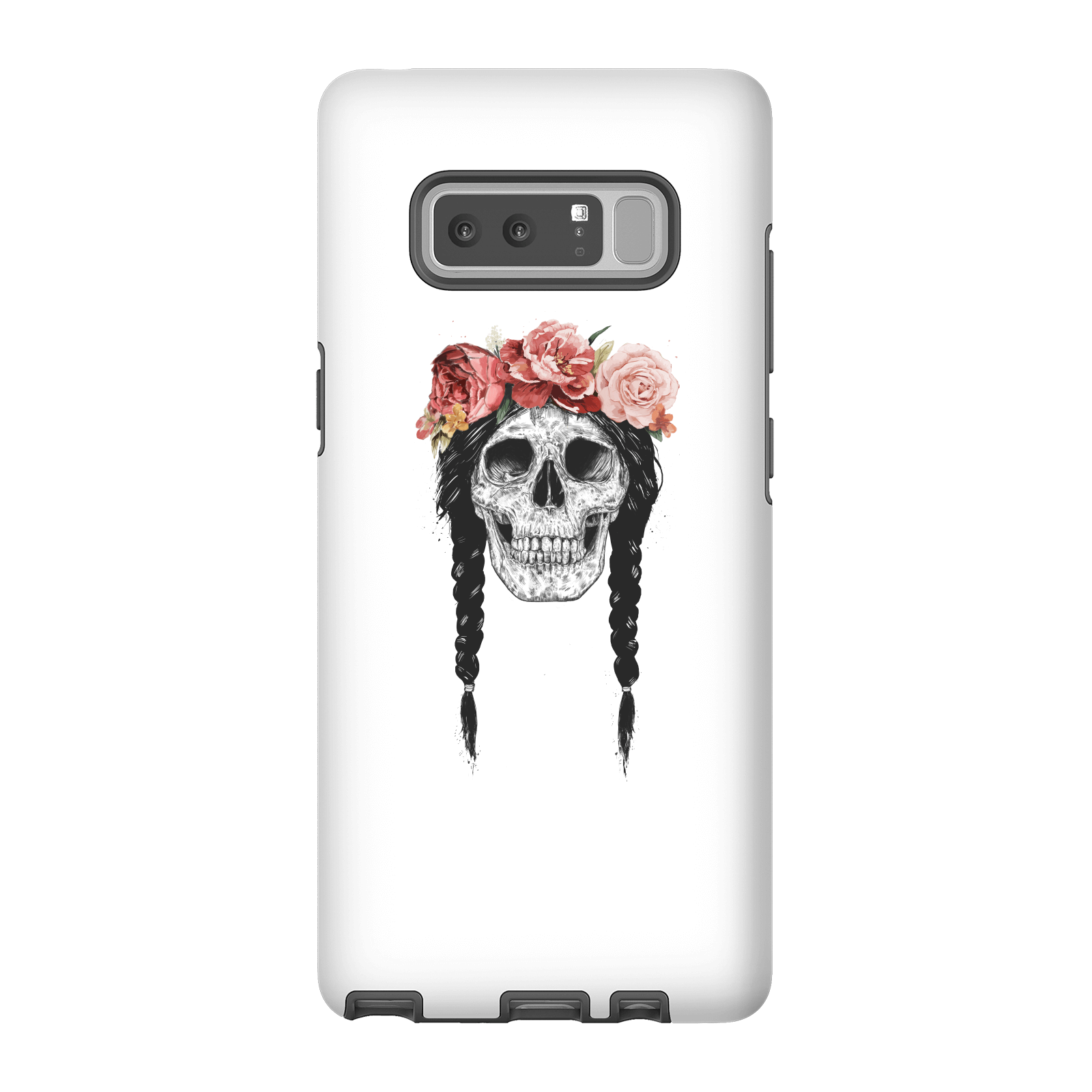 Balazs Solti Skull And Flowers Phone Case for iPhone and Android - Samsung Note 8 - Tough Case - Gloss