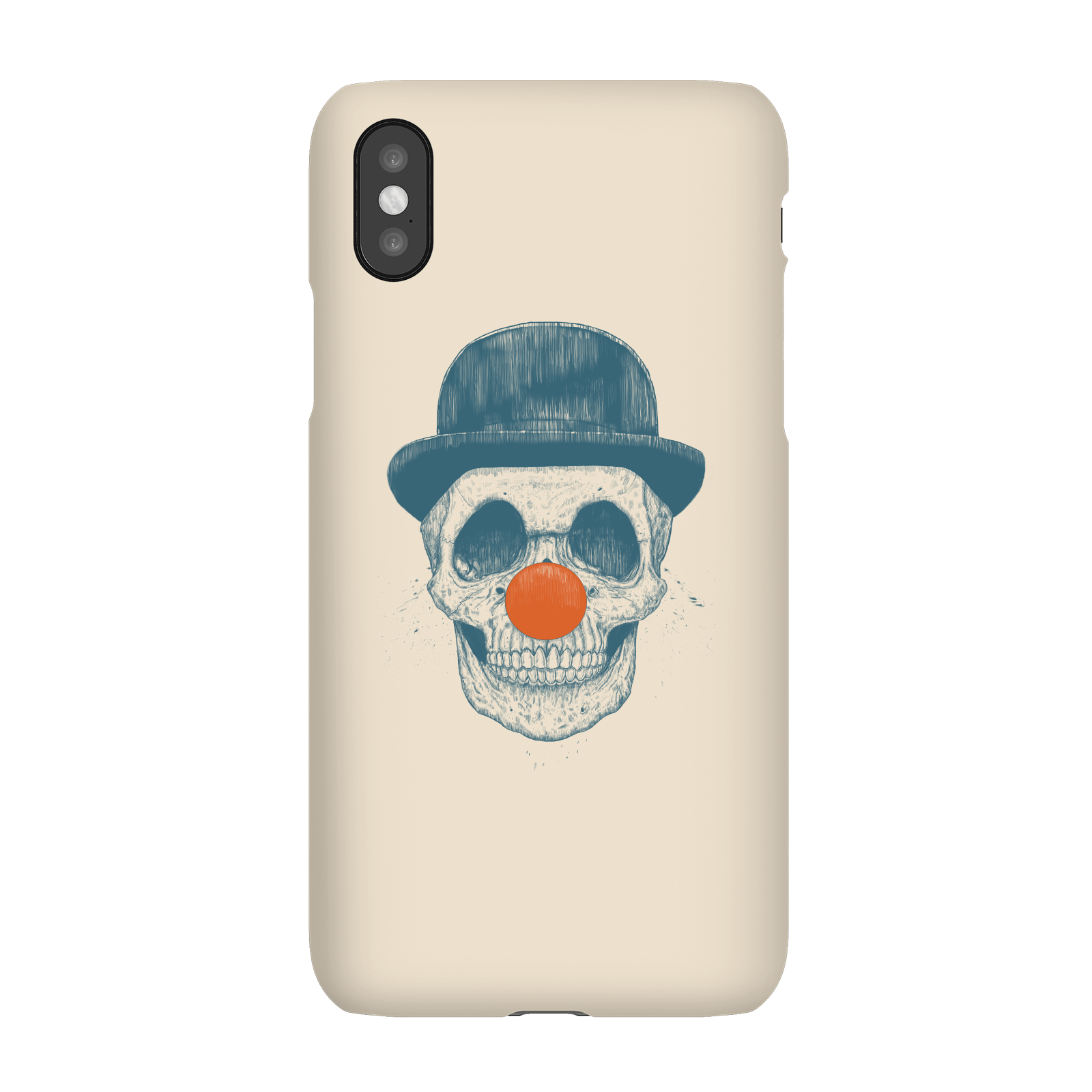 Balazs Solti Red Nosed Skull Phone Case for iPhone and Android - iPhone XS - Snap Case - Matte