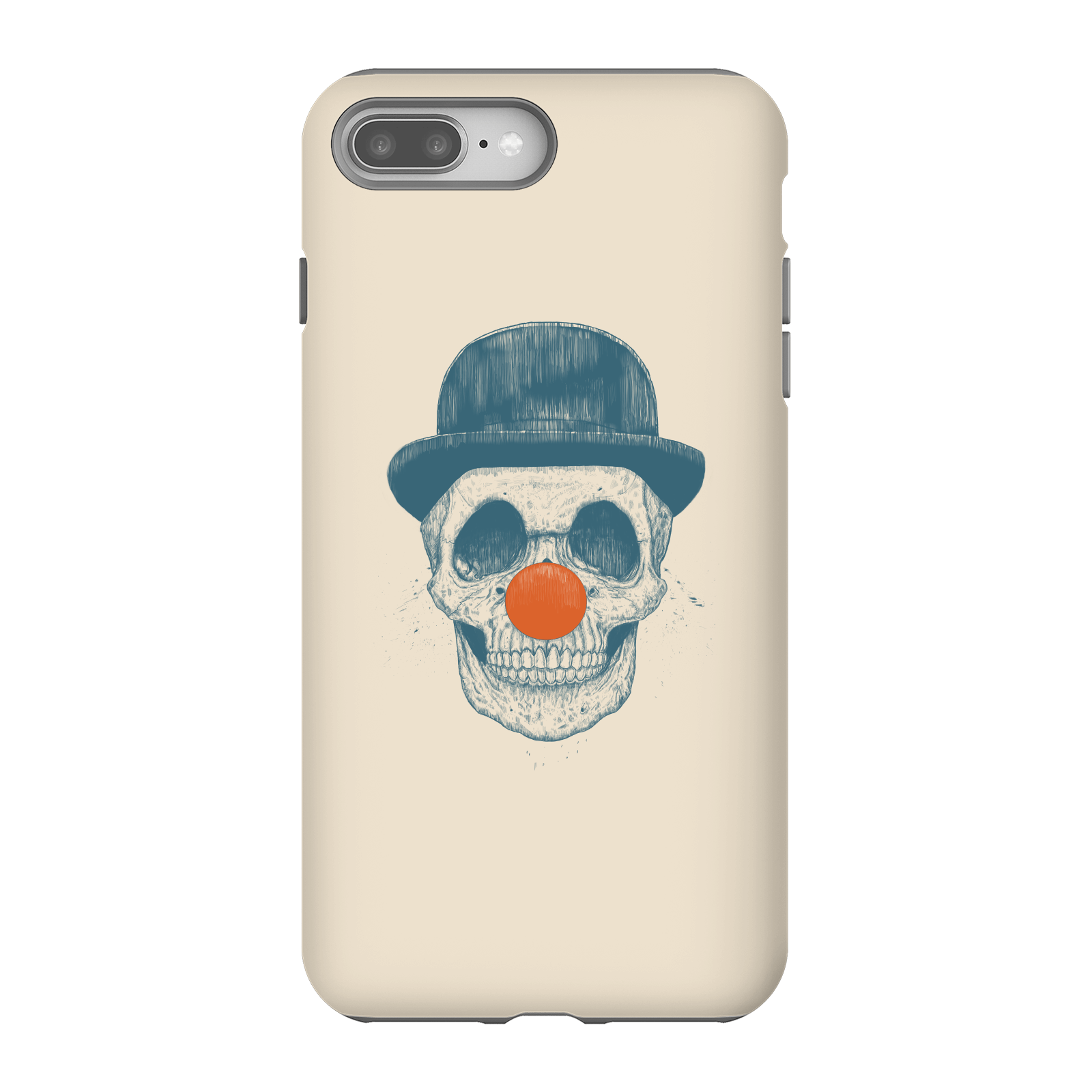 Balazs Solti Red Nosed Skull Phone Case for iPhone and Android - iPhone 8 Plus - Tough Case - Gloss