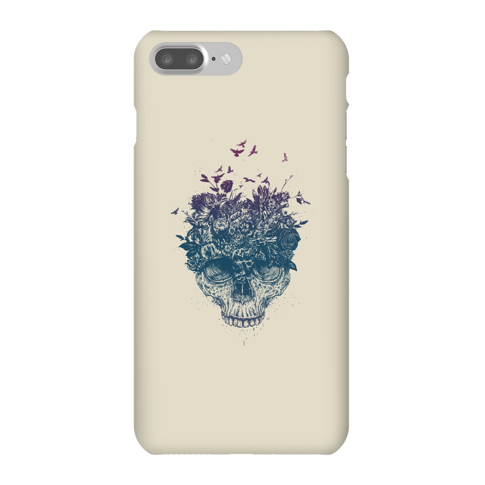 Balazs Solti Skulls And Flowers Phone Case for iPhone and Android - iPhone 7 Plus - Snap Case - Matte