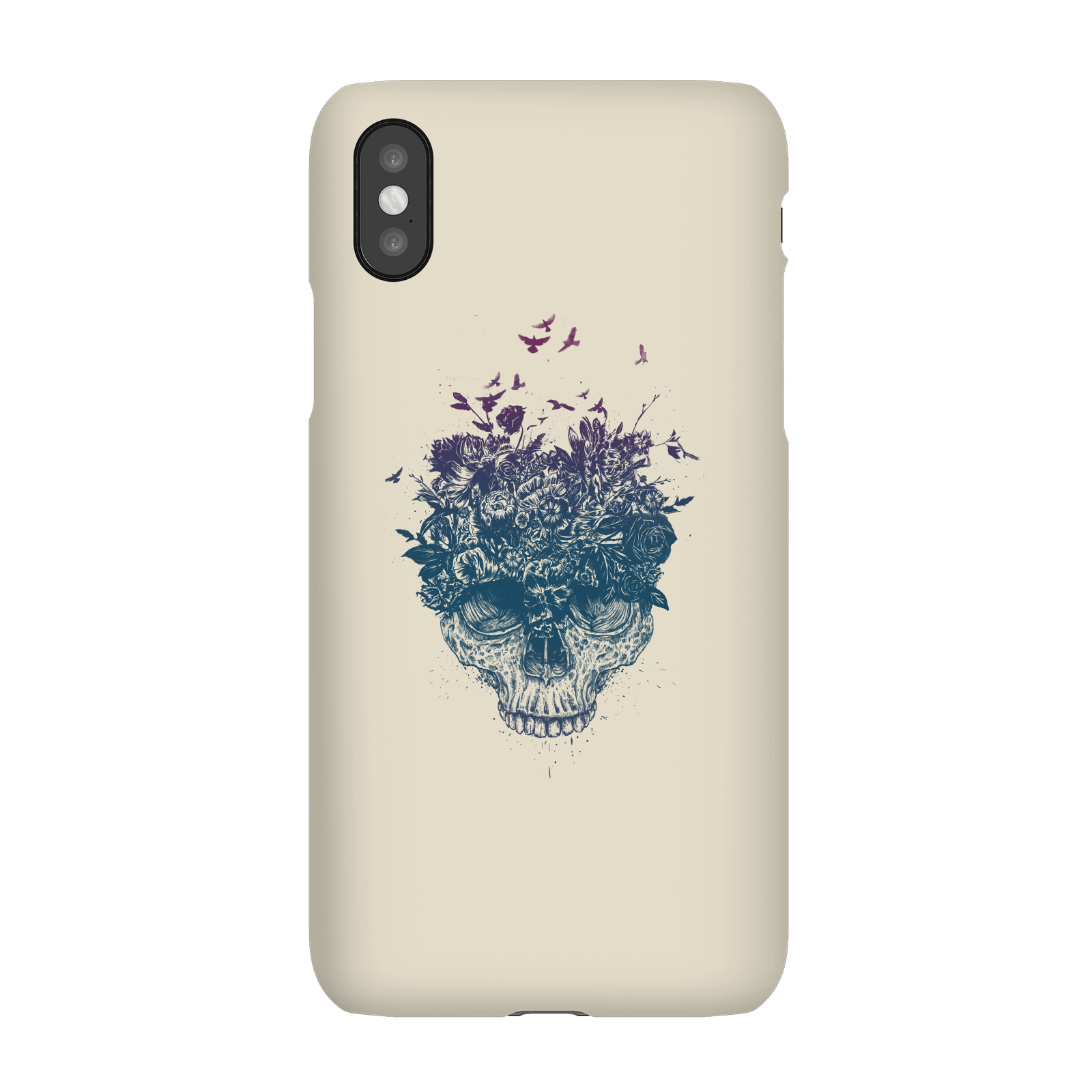 Balazs Solti Skulls And Flowers Phone Case for iPhone and Android - iPhone X - Snap Case - Matte