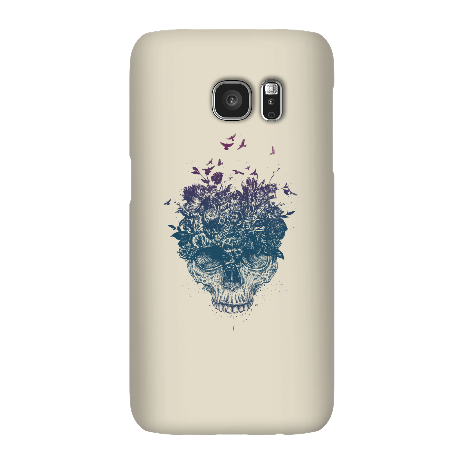 Balazs Solti Skulls And Flowers Phone Case for iPhone and Android - Samsung S7 - Snap Case - Matte