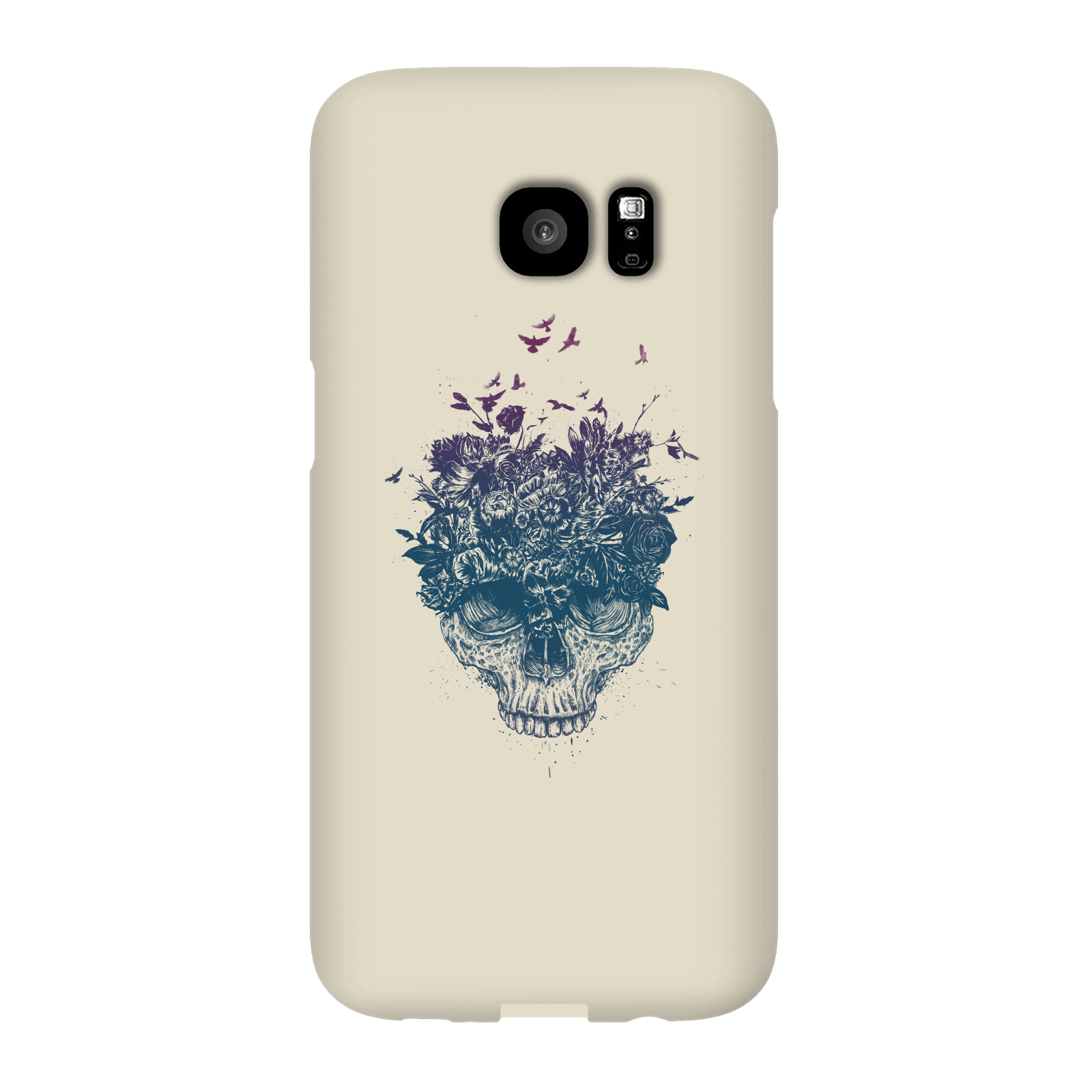 Balazs Solti Skulls And Flowers Phone Case for iPhone and Android - Samsung S7 Edge - Snap Case - Matte