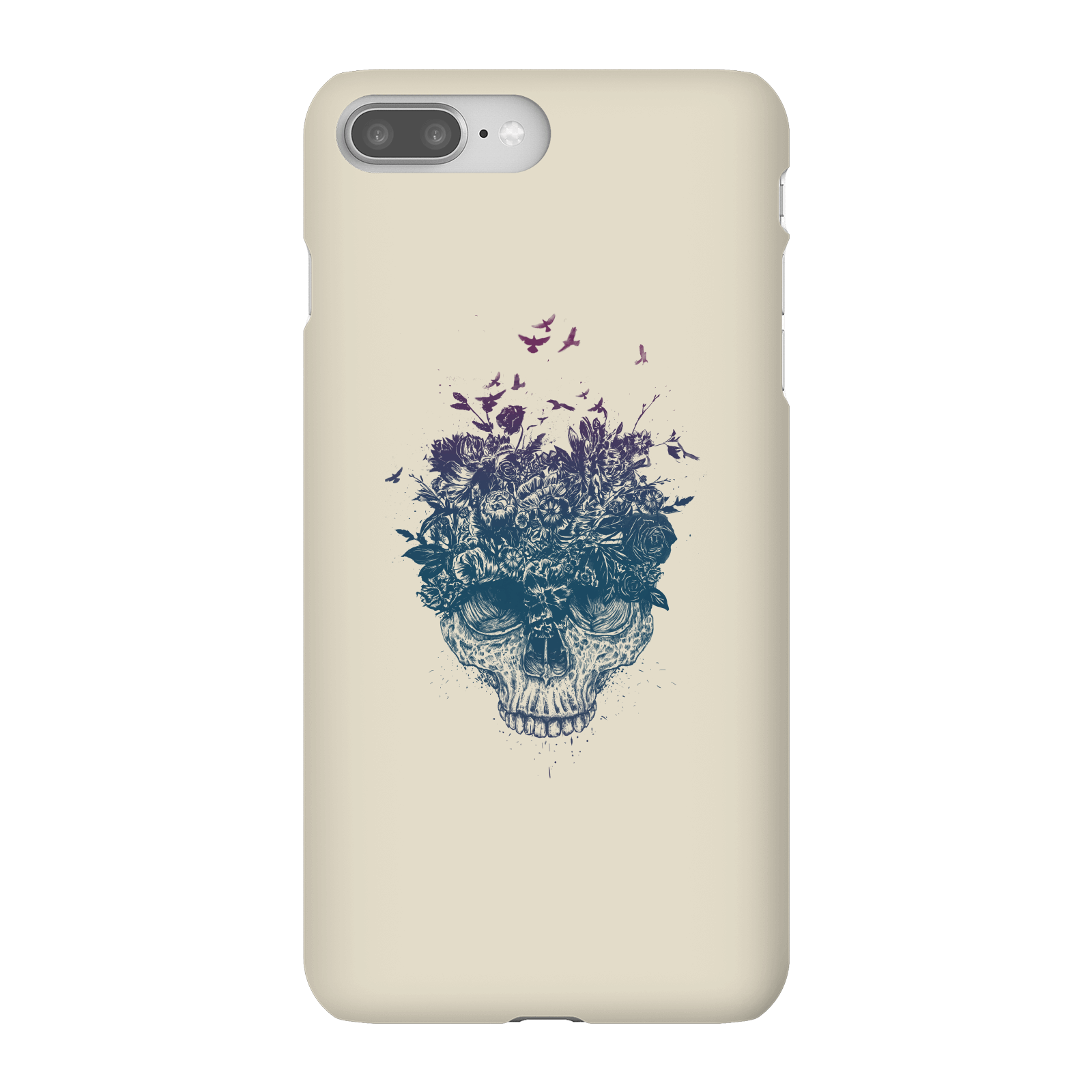 Balazs Solti Skulls And Flowers Phone Case for iPhone and Android - iPhone 8 Plus - Snap Case - Gloss