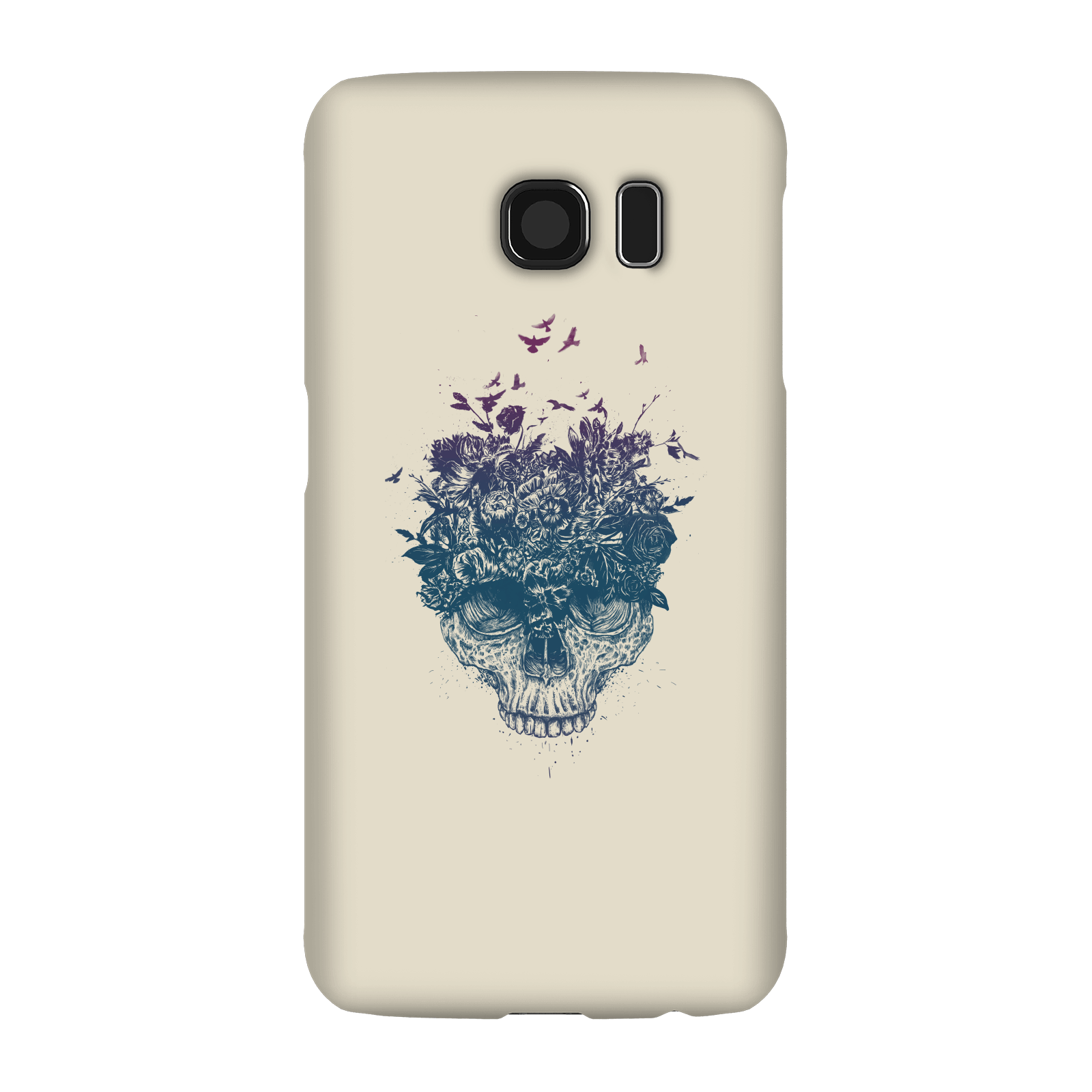 Balazs Solti Skulls And Flowers Phone Case for iPhone and Android - Samsung S6 - Snap Case - Gloss