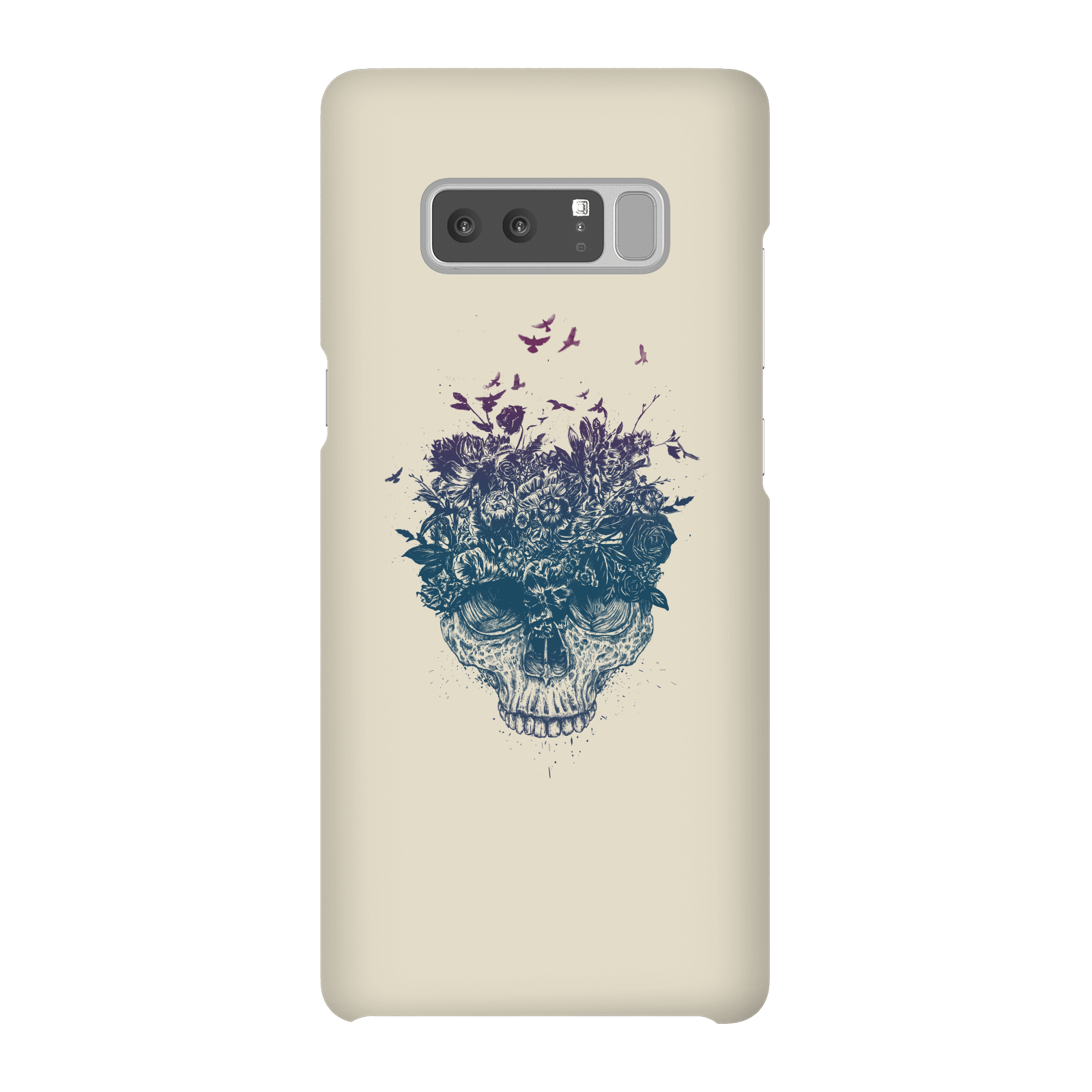 Balazs Solti Skulls And Flowers Phone Case for iPhone and Android - Samsung Note 8 - Snap Case - Gloss