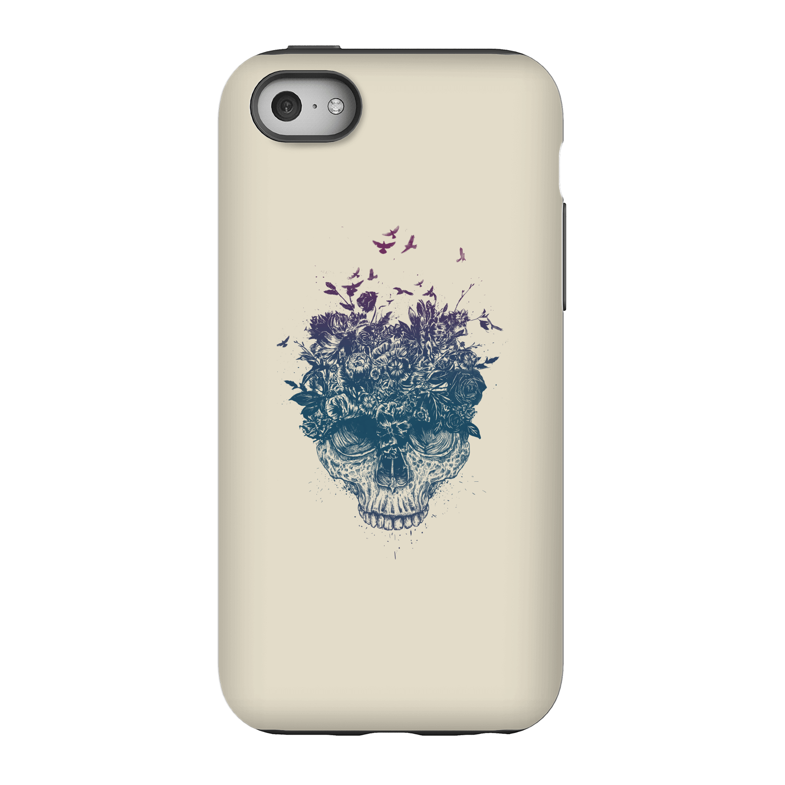 Balazs Solti Skulls And Flowers Phone Case for iPhone and Android - iPhone 5C - Tough Case - Gloss