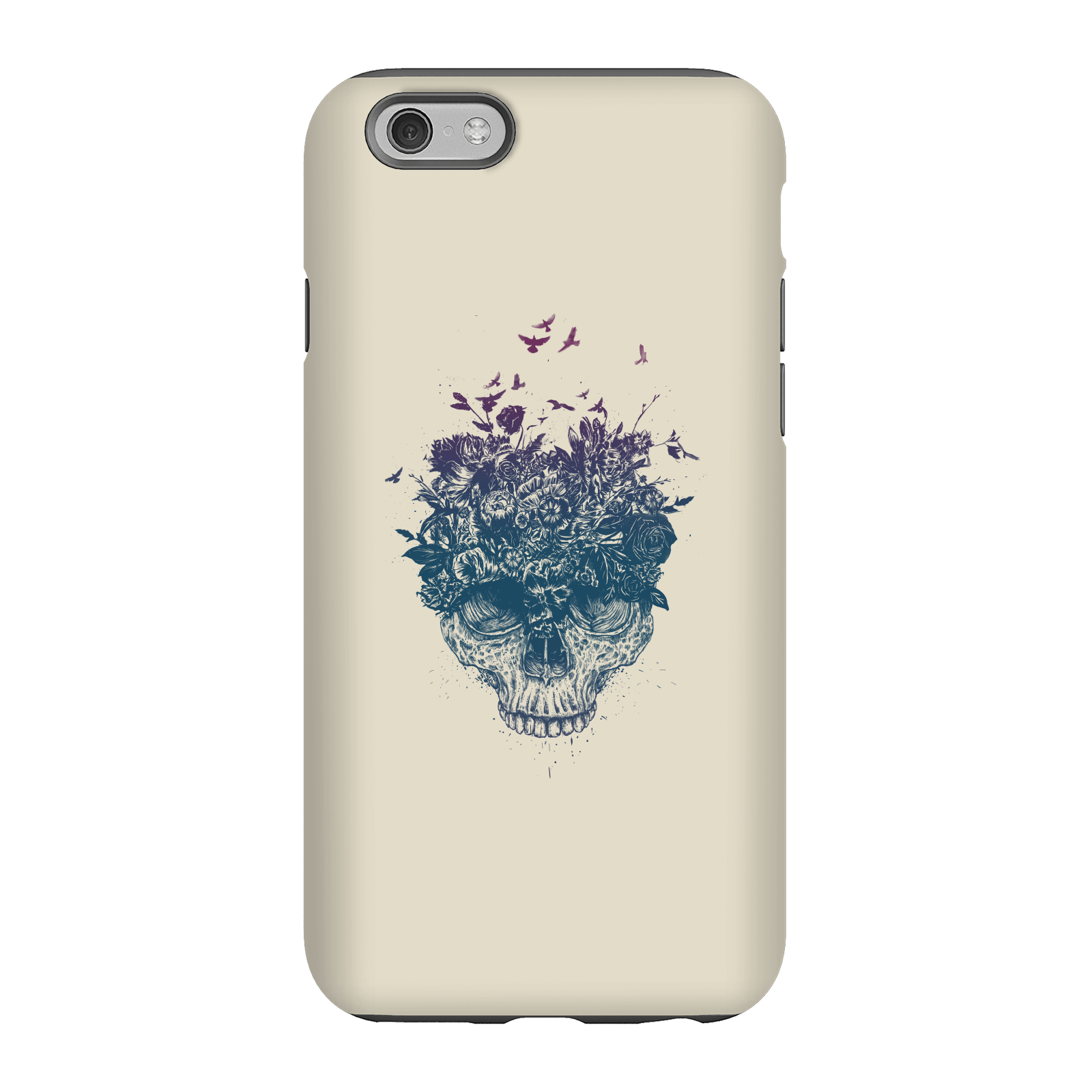 Balazs Solti Skulls And Flowers Phone Case for iPhone and Android - iPhone 6S - Tough Case - Gloss