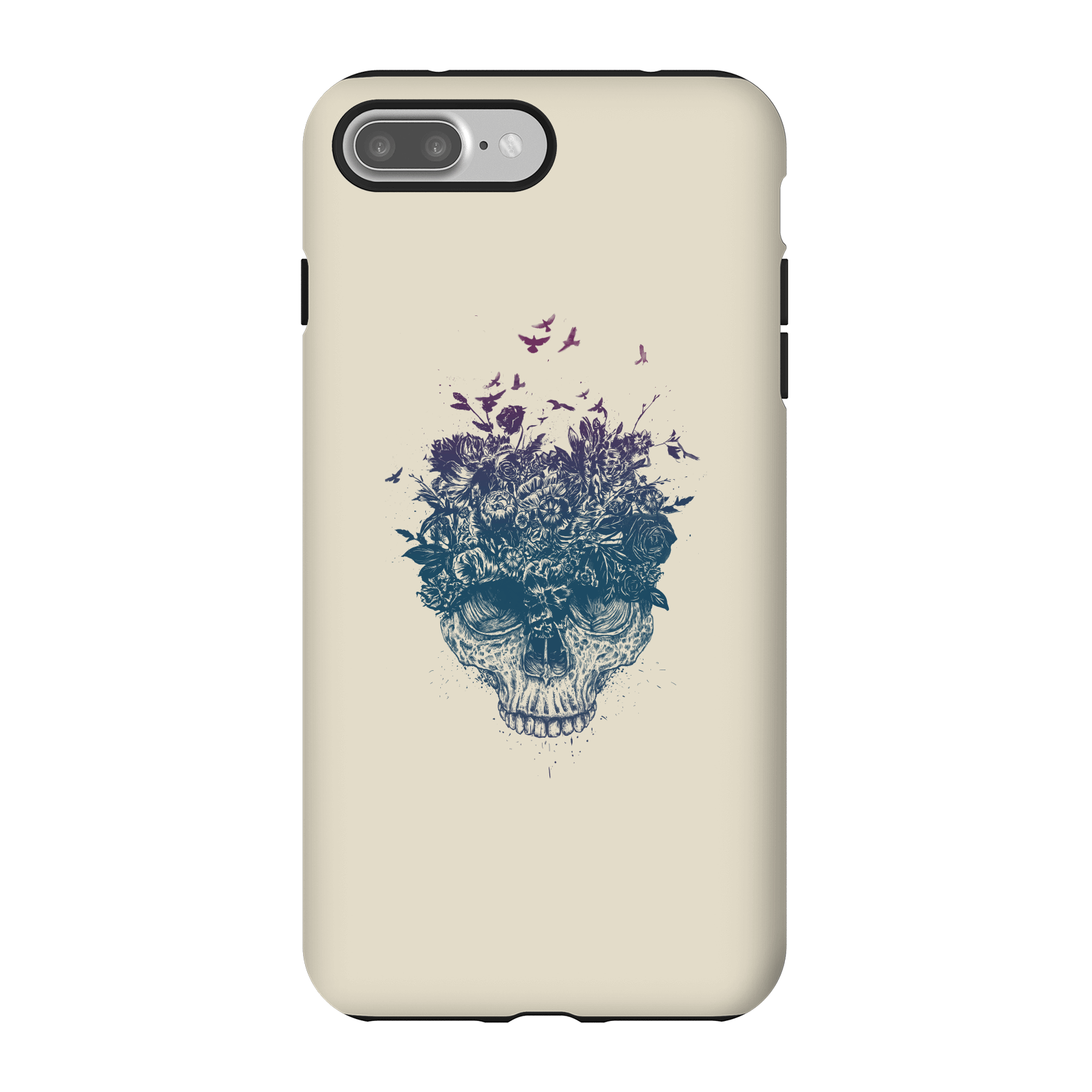 Balazs Solti Skulls And Flowers Phone Case for iPhone and Android - iPhone 7 Plus - Tough Case - Gloss