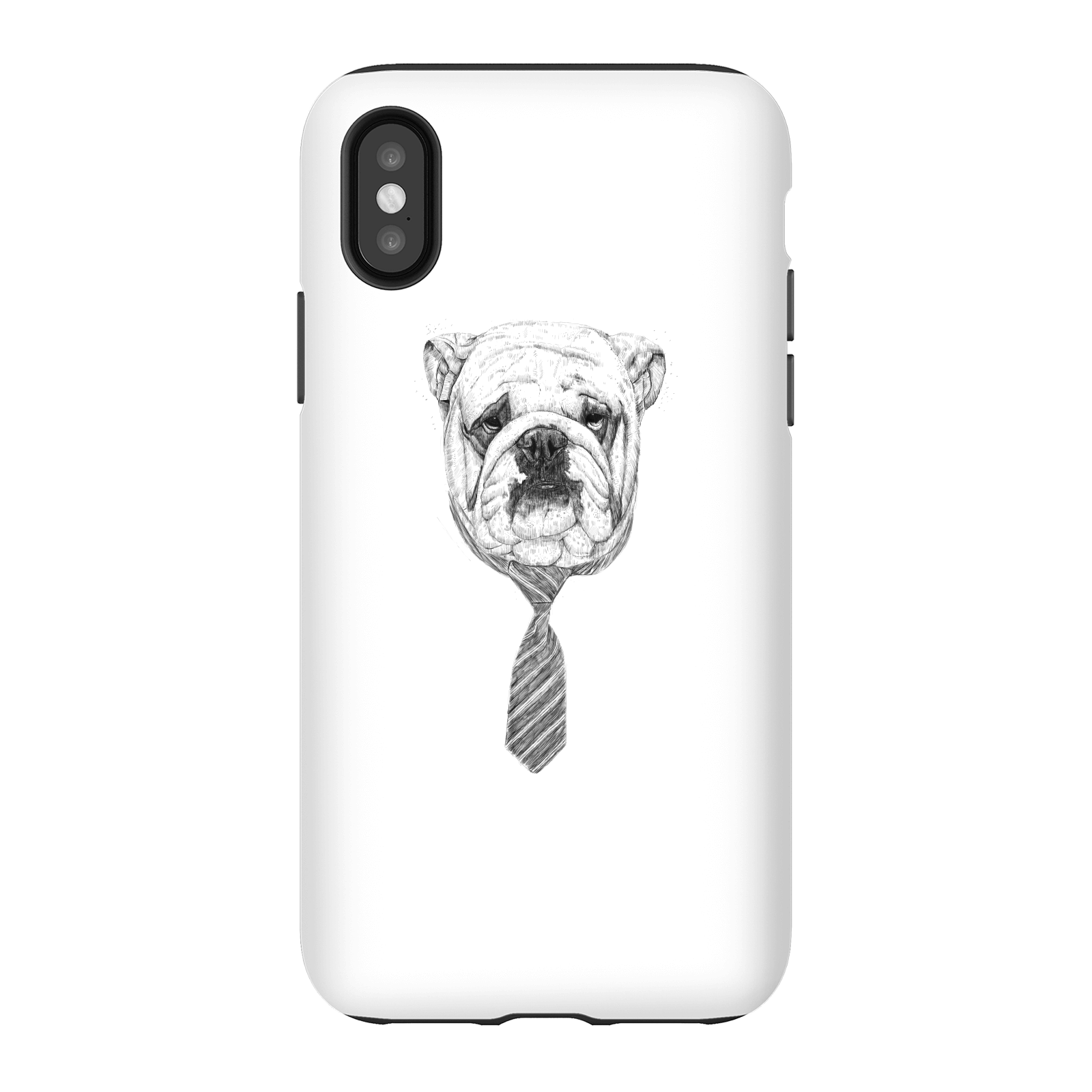 Balazs Solti Suited And Booted Bulldog Phone Case for iPhone and Android - iPhone X - Tough Case - Gloss