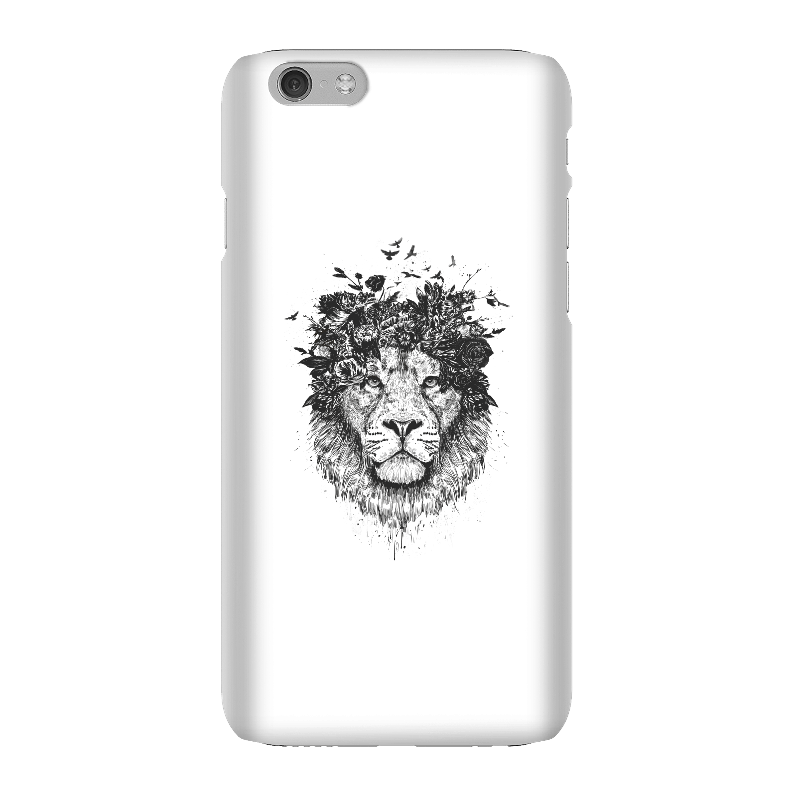 Balazs Solti Lion And Flowers Phone Case for iPhone and Android - iPhone 6 - Snap Case - Matte