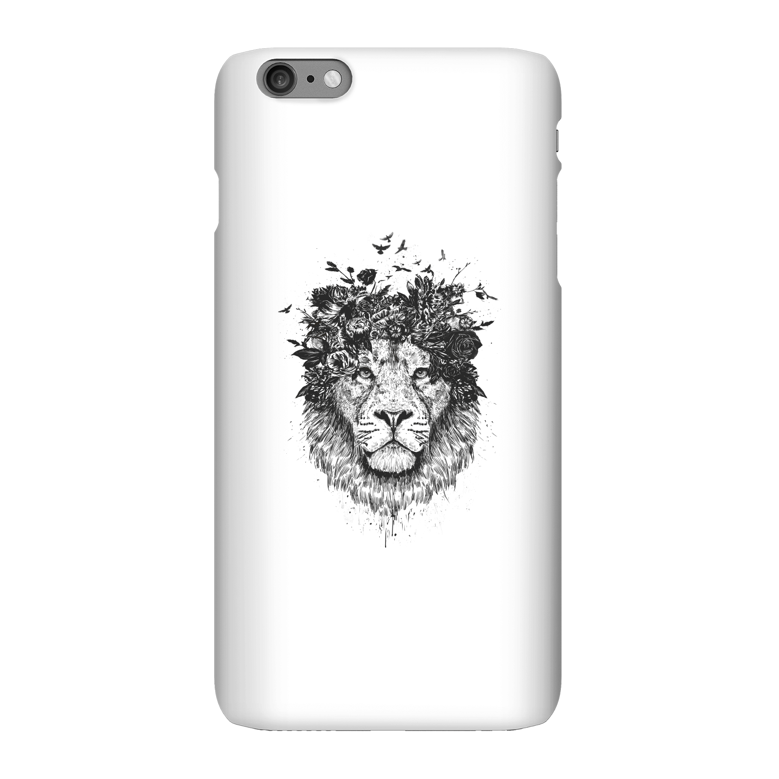 Balazs Solti Lion And Flowers Phone Case for iPhone and Android - iPhone 6 Plus - Snap Case - Matte