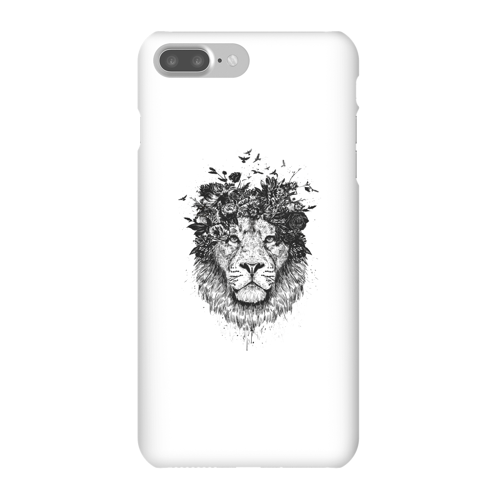 Balazs Solti Lion And Flowers Phone Case for iPhone and Android - iPhone 7 Plus - Snap Case - Matte