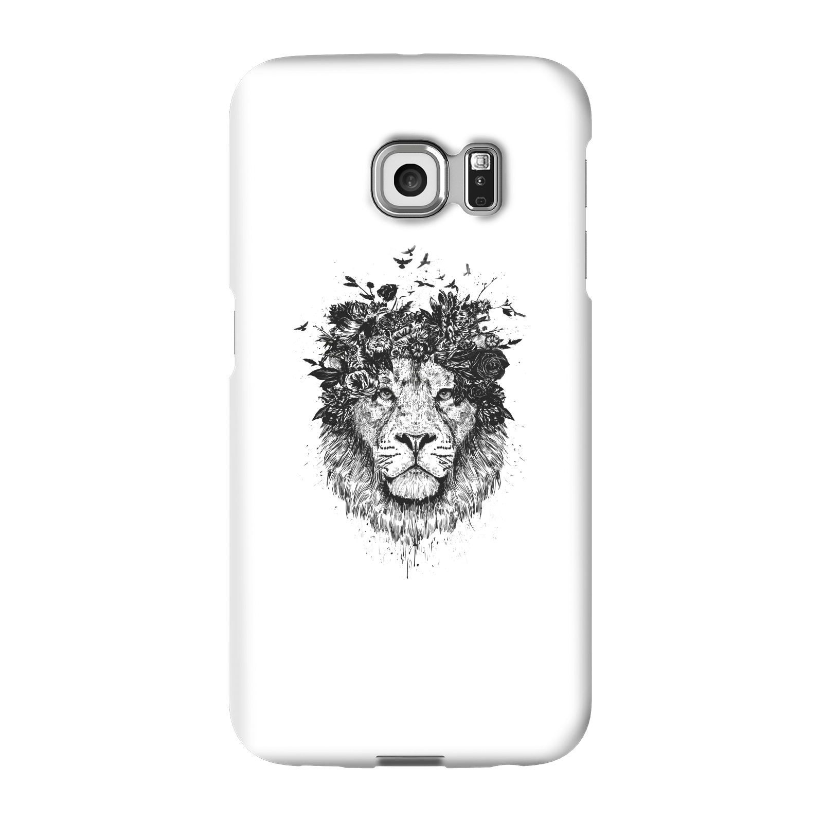 Balazs Solti Lion And Flowers Phone Case for iPhone and Android - Samsung S6 Edge Plus - Snap Case - Matte