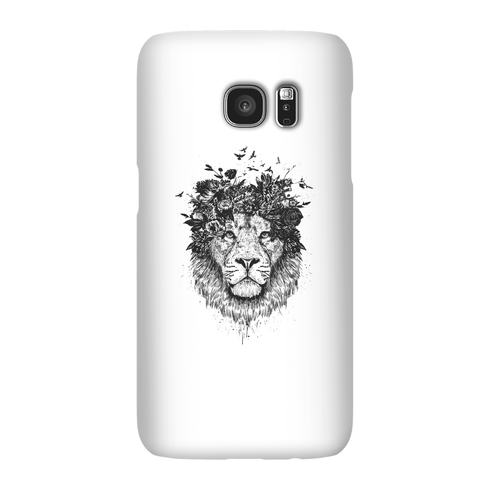 Balazs Solti Lion And Flowers Phone Case for iPhone and Android - Samsung S7 - Snap Case - Matte