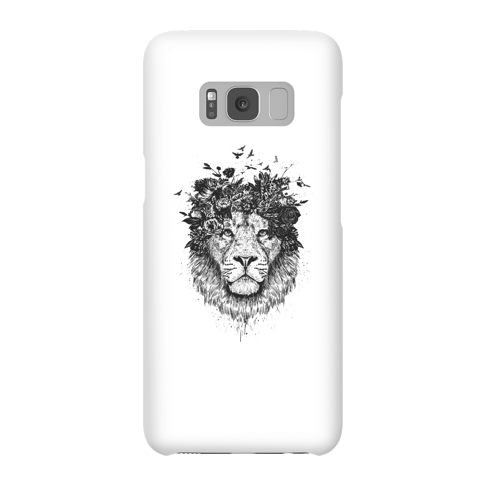 Balazs Solti Lion And Flowers Phone Case for iPhone and Android - Samsung S8 - Snap Case - Matte