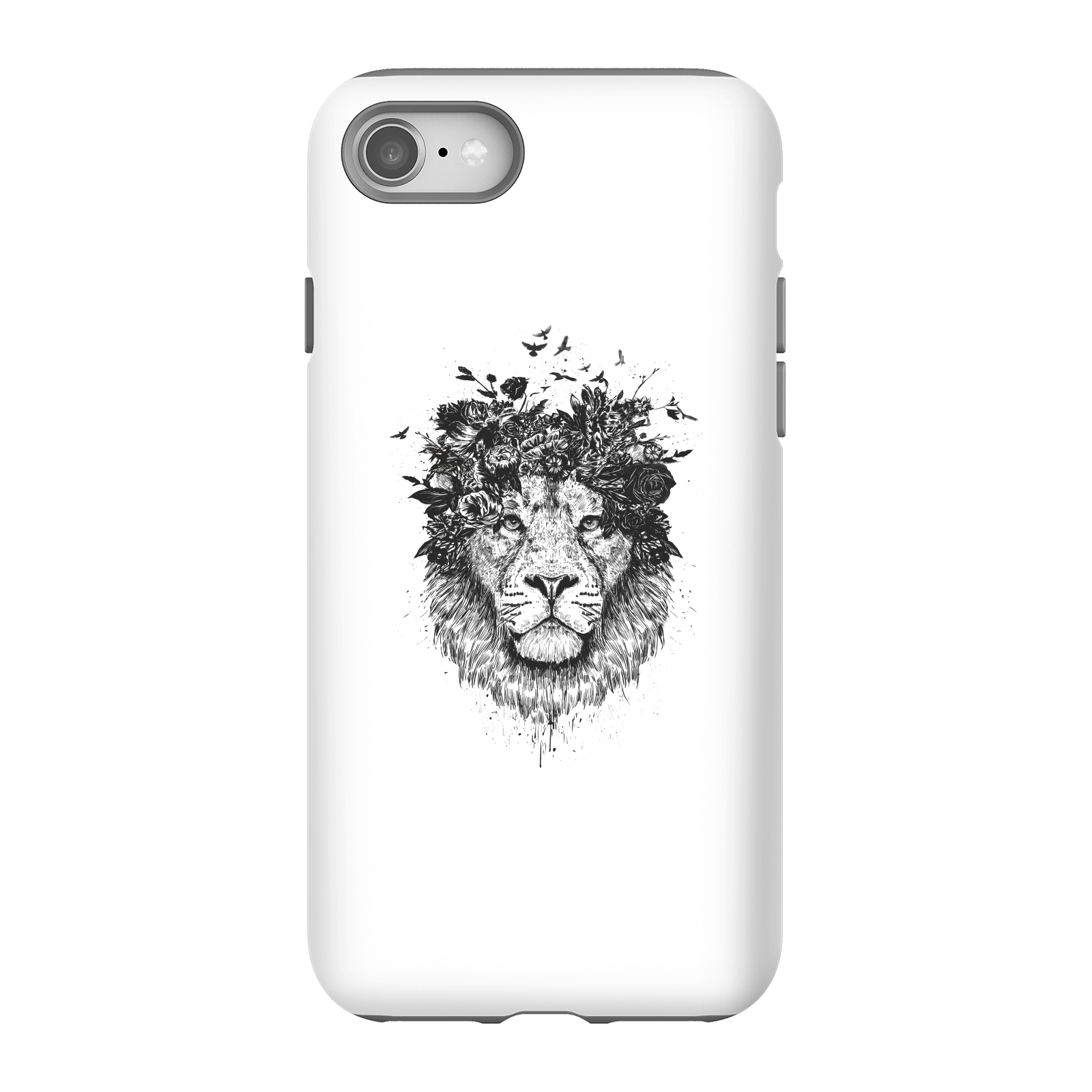 Balazs Solti Lion And Flowers Phone Case for iPhone and Android - iPhone 8 - Tough Case - Matte