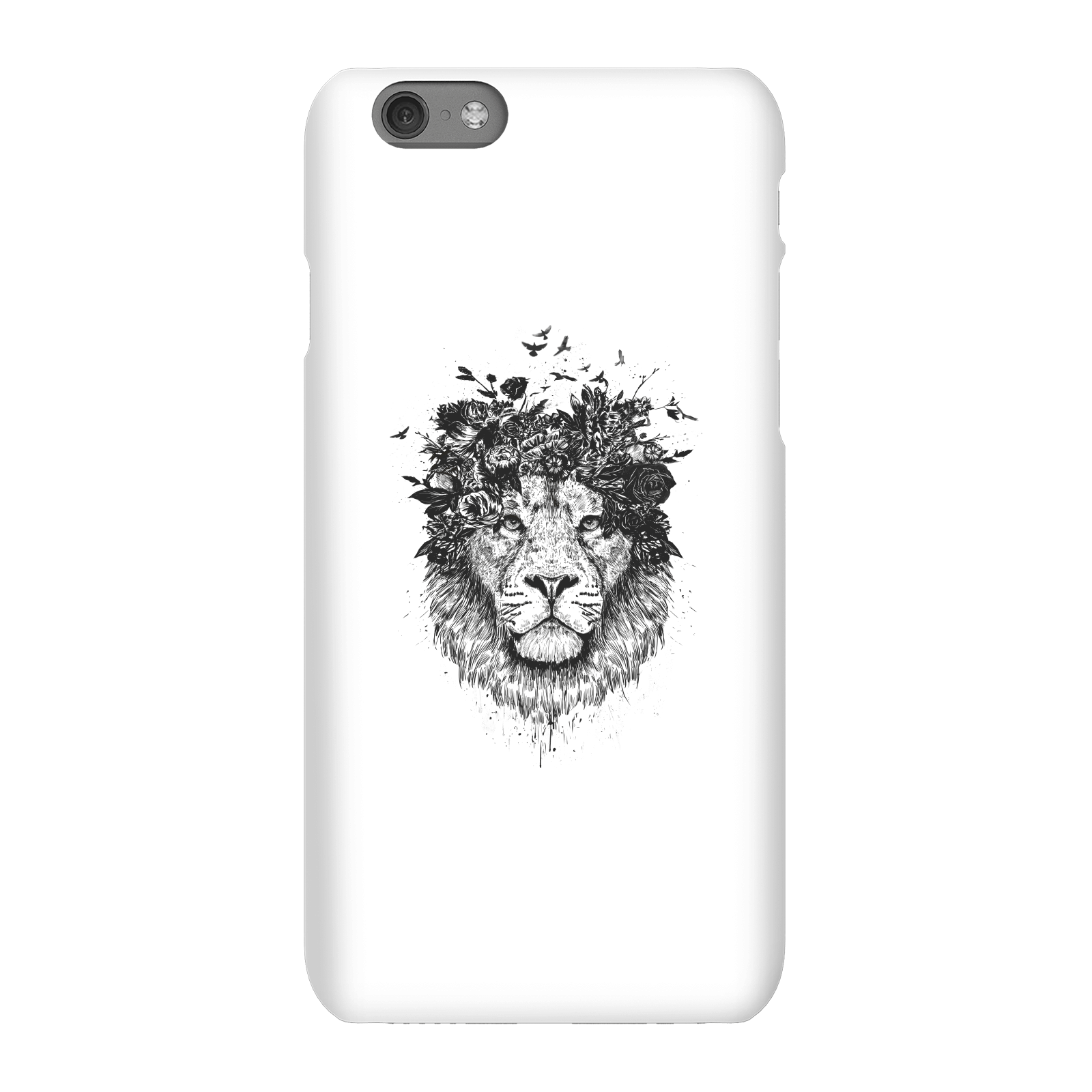 Balazs Solti Lion And Flowers Phone Case for iPhone and Android - iPhone 6S - Snap Case - Gloss