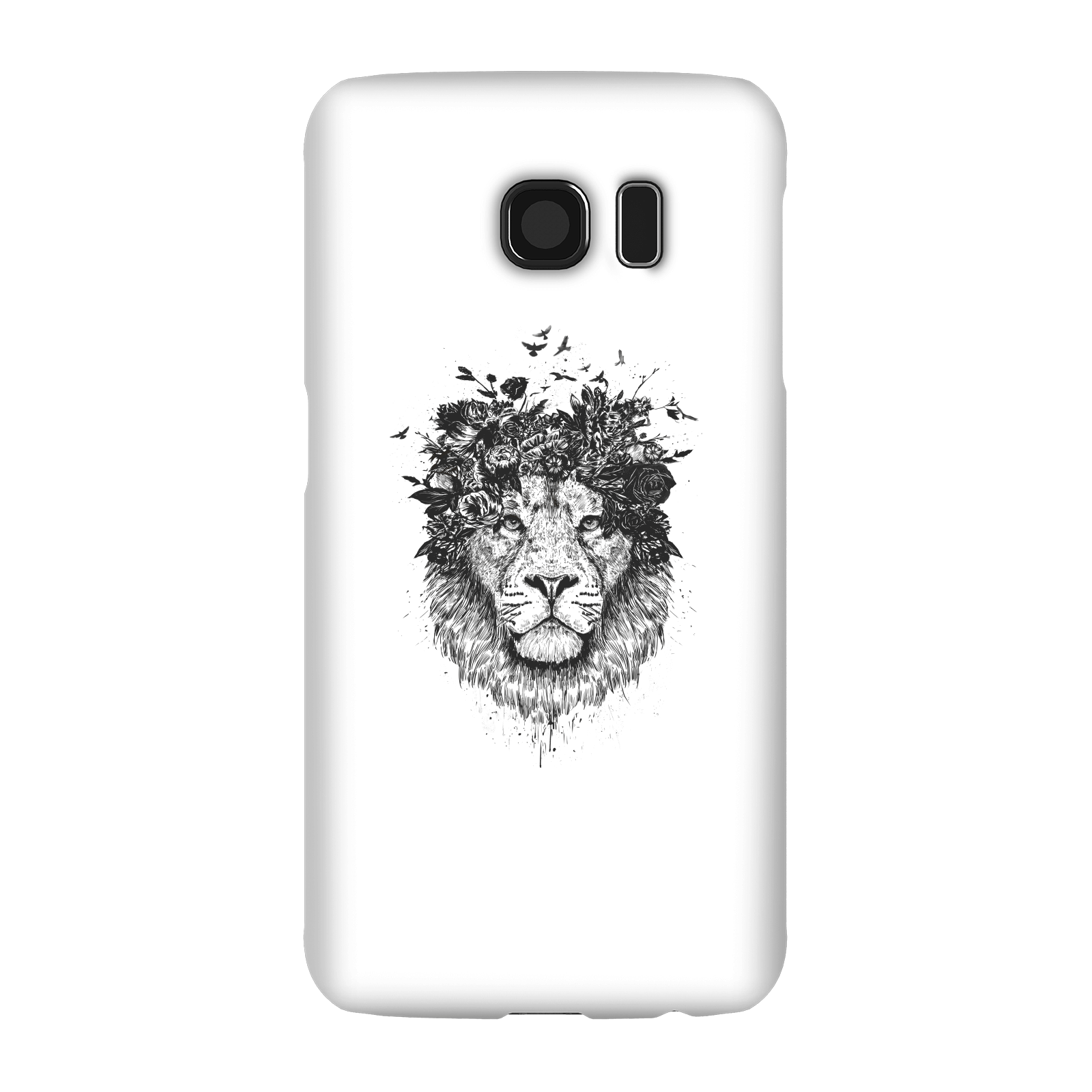 Balazs Solti Lion And Flowers Phone Case for iPhone and Android - Samsung S6 - Snap Case - Gloss