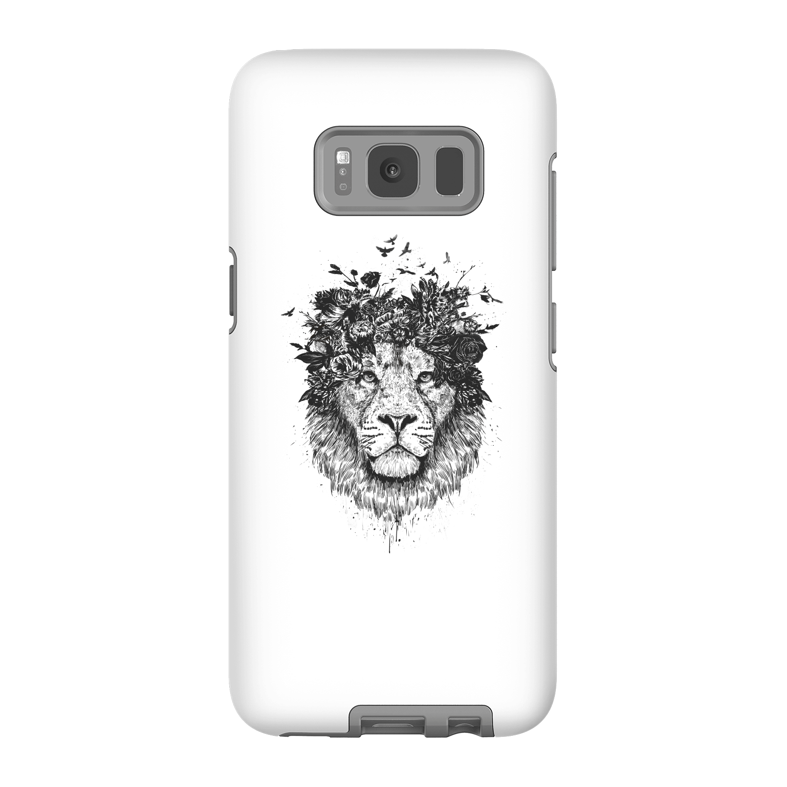Balazs Solti Lion And Flowers Phone Case for iPhone and Android - Samsung S8 - Tough Case - Gloss