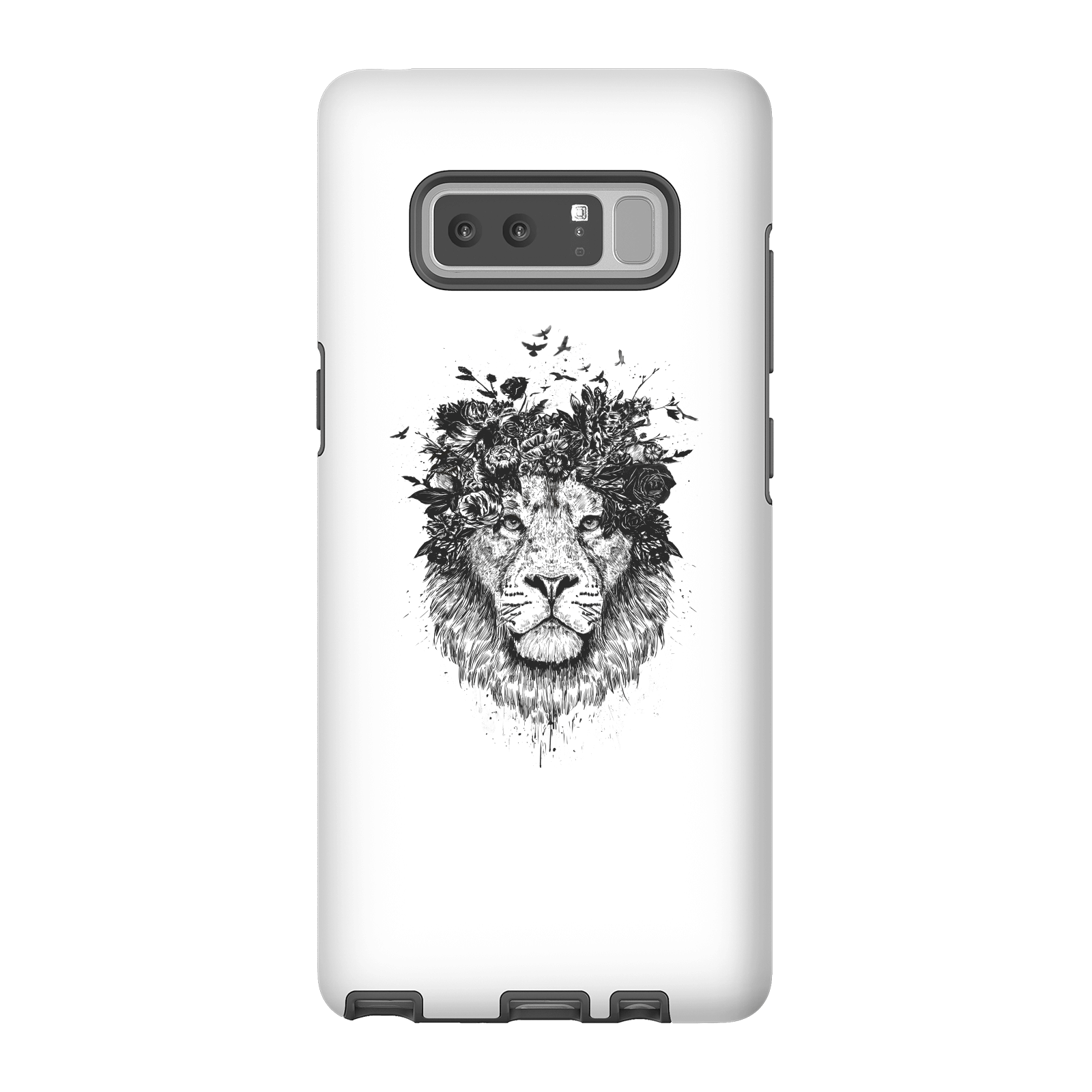 Balazs Solti Lion And Flowers Phone Case for iPhone and Android - Samsung Note 8 - Tough Case - Gloss