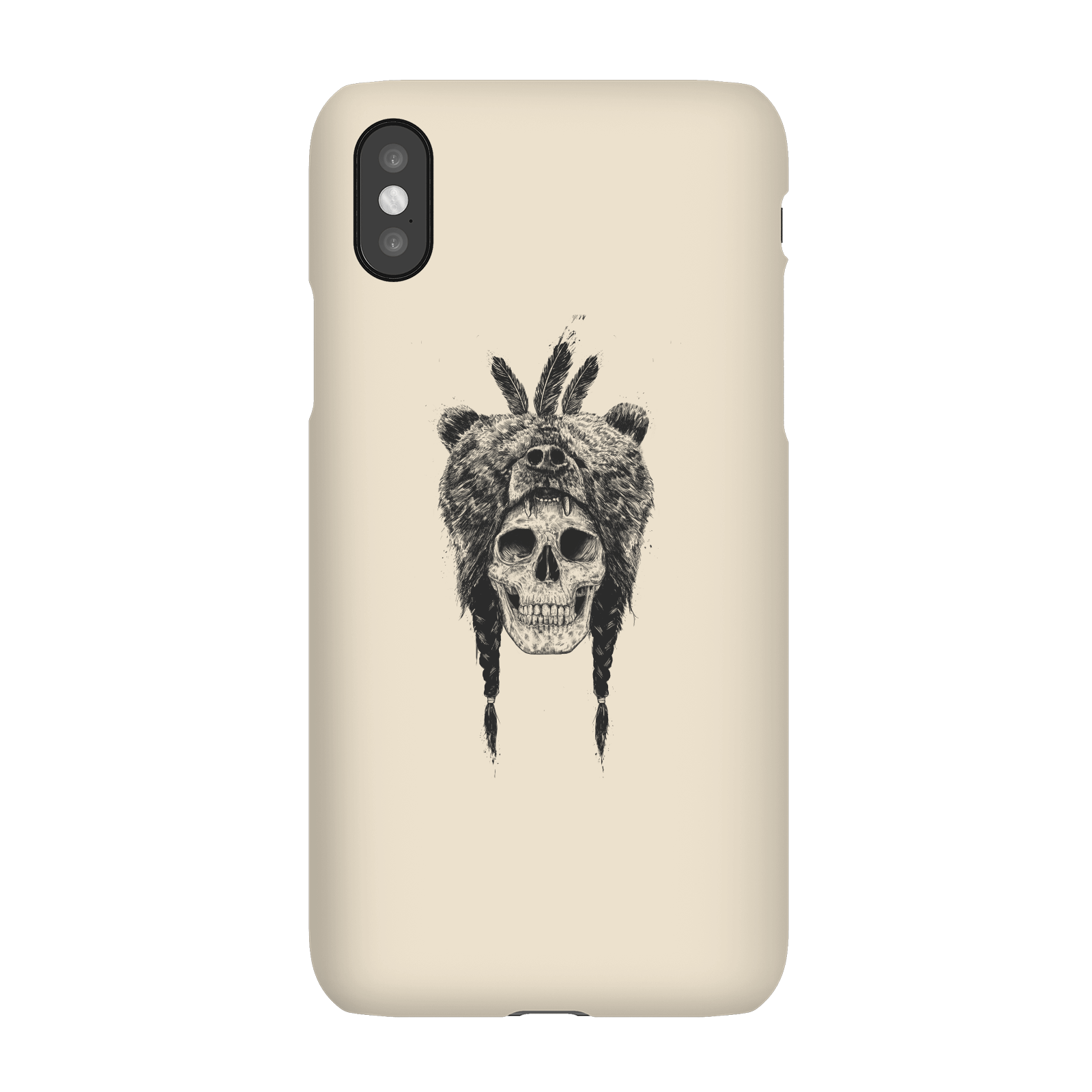 Balazs Solti Bear Head Phone Case for iPhone and Android - iPhone X - Snap Case - Matte