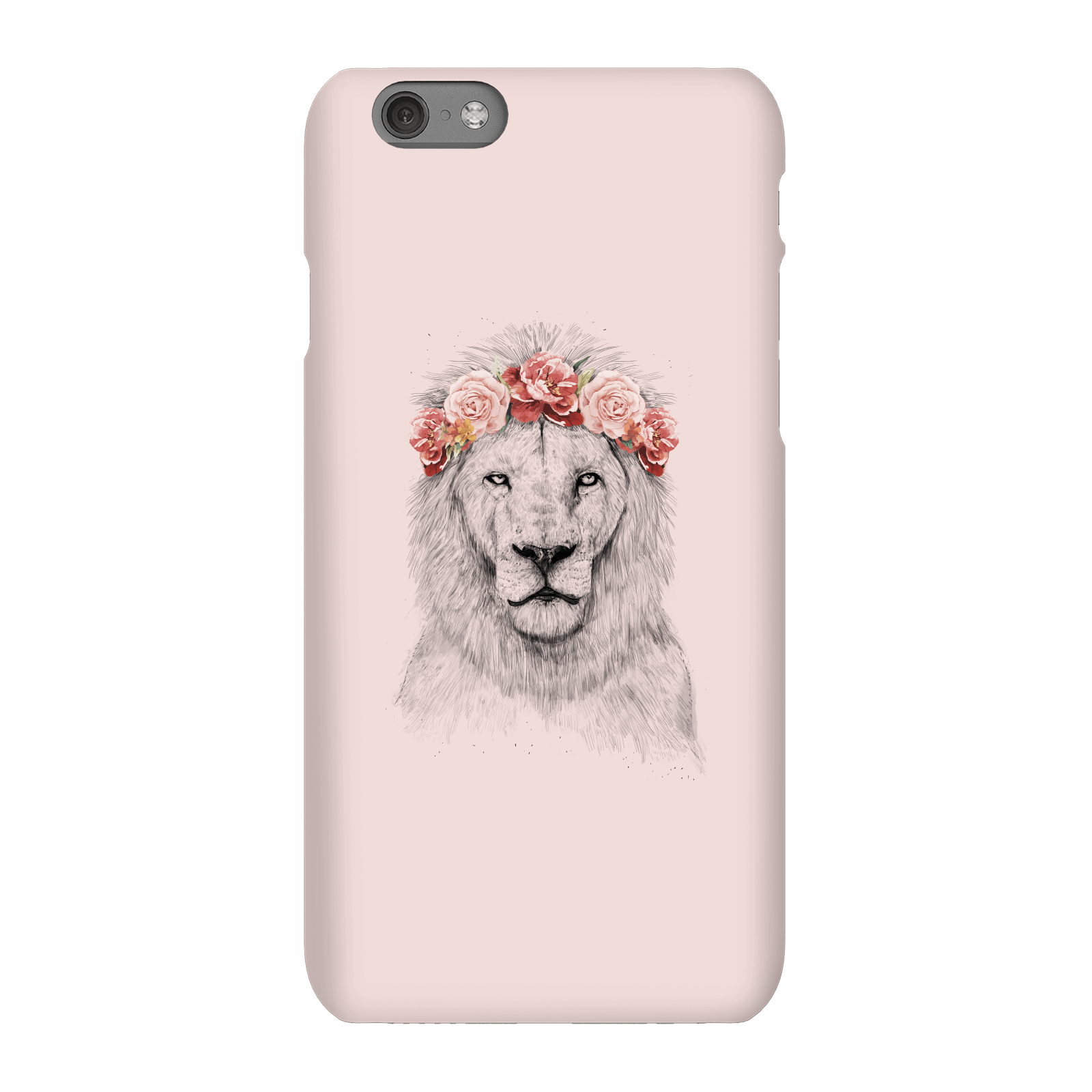 Balazs Solti Lion And Flowers Phone Case for iPhone and Android - iPhone 6S - Snap Case - Matte