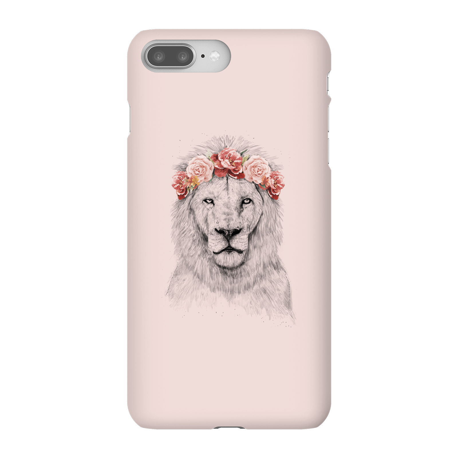 Balazs Solti Lion And Flowers Phone Case for iPhone and Android - iPhone 8 Plus - Snap Case - Matte