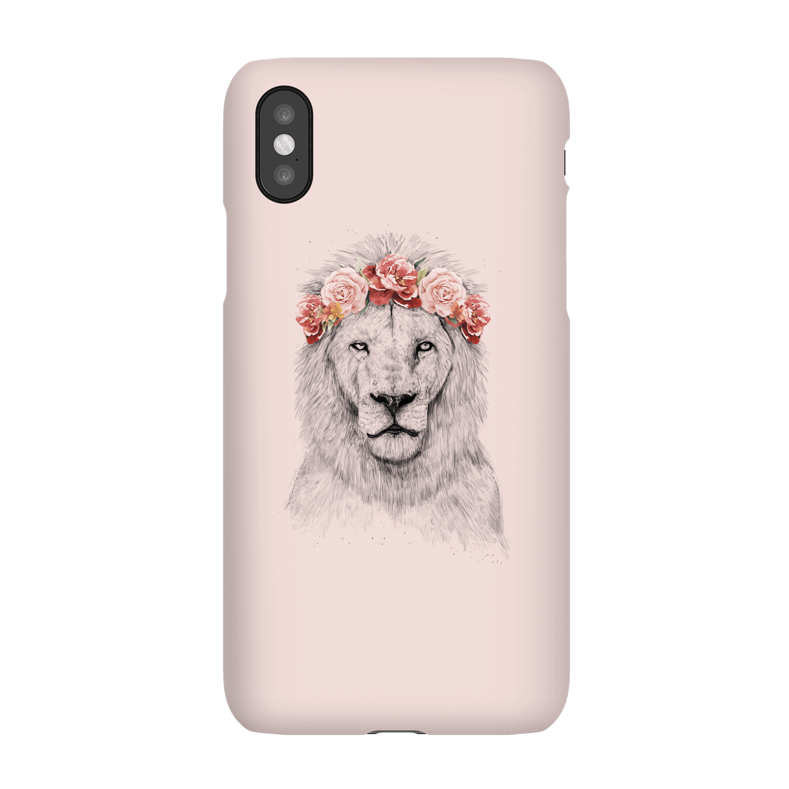 Balazs Solti Lion And Flowers Phone Case for iPhone and Android - iPhone X - Snap Case - Matte