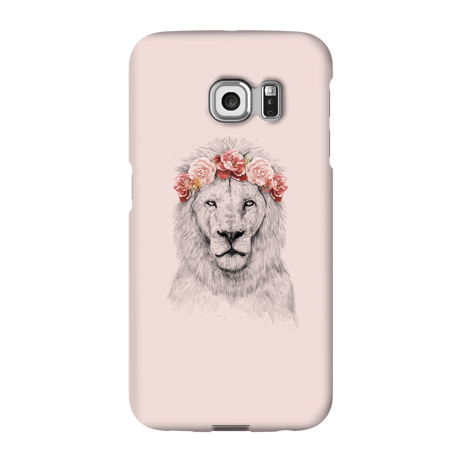 Balazs Solti Lion And Flowers Phone Case for iPhone and Android - Samsung S6 Edge - Snap Case - Matte