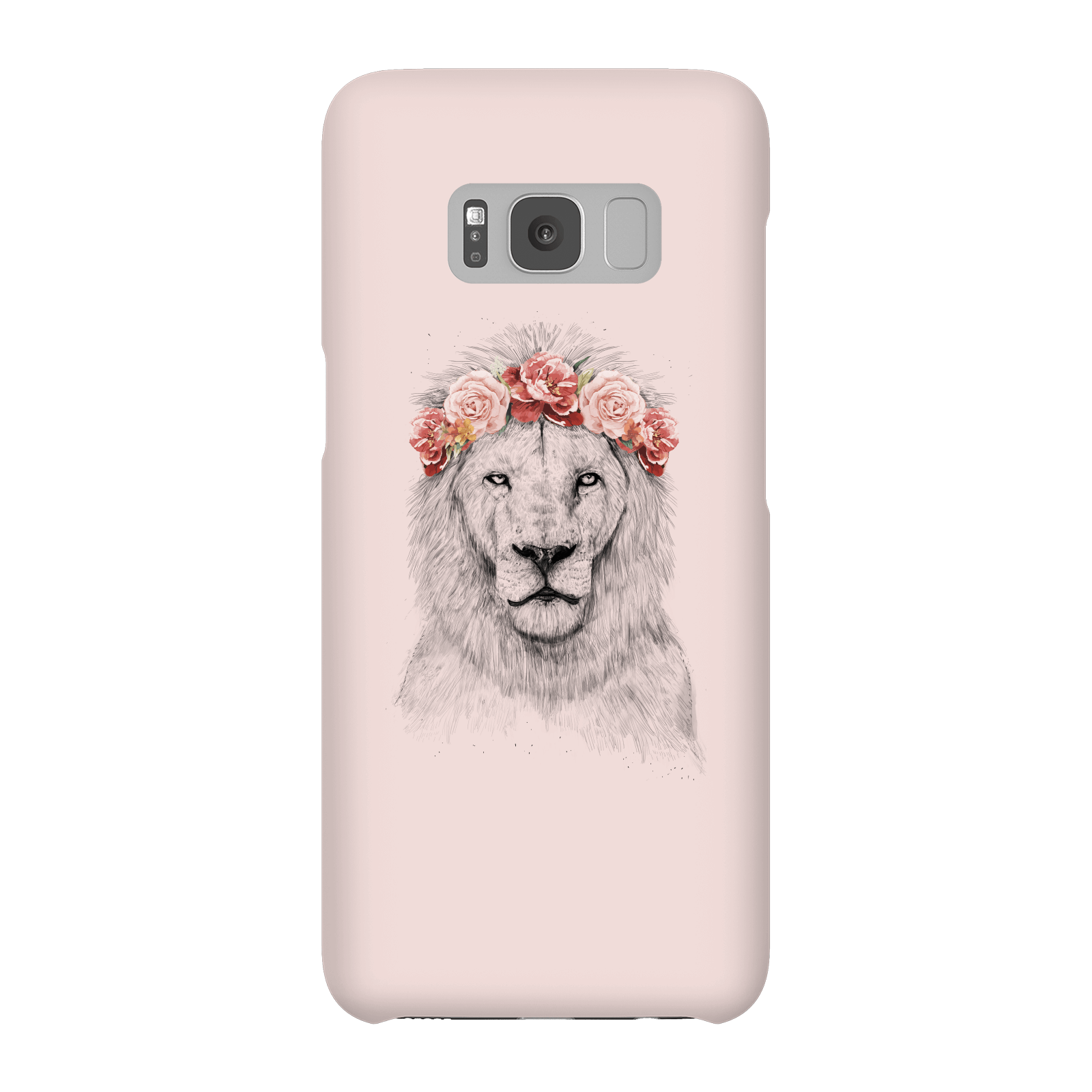 balazs solti lion and flowers phone case for iphone and android - samsung s8 - snap case - matte
