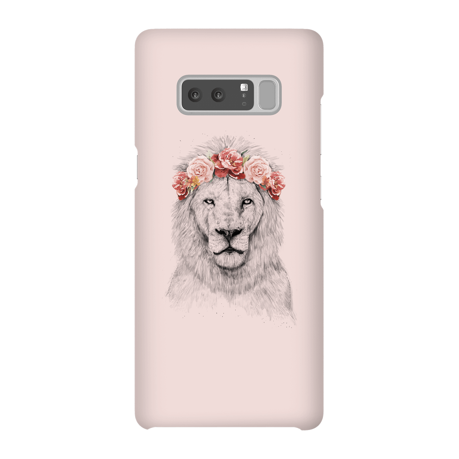Balazs Solti Lion And Flowers Phone Case for iPhone and Android - Samsung Note 8 - Snap Case - Matte