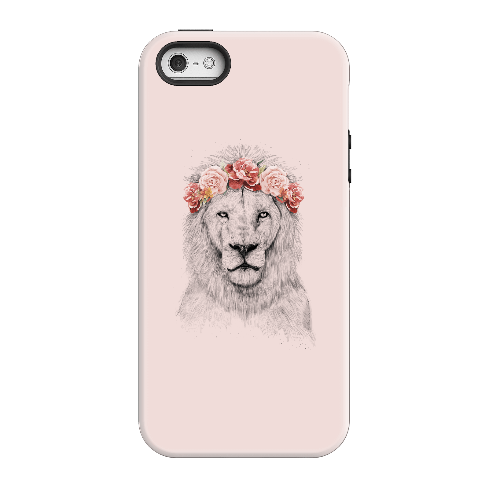 Balazs Solti Lion And Flowers Phone Case for iPhone and Android - iPhone 5/5s - Tough Case - Matte