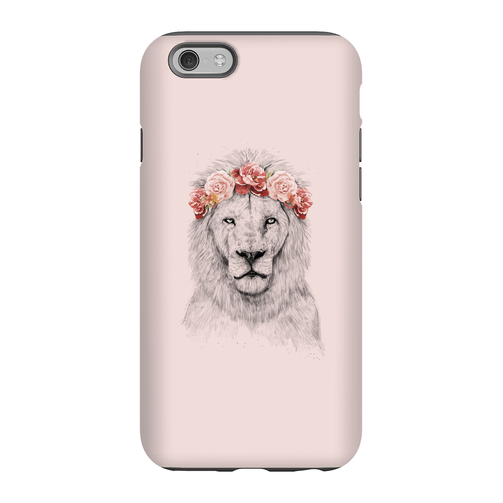 Balazs Solti Lion And Flowers Phone Case for iPhone and Android - iPhone 6S - Tough Case - Matte