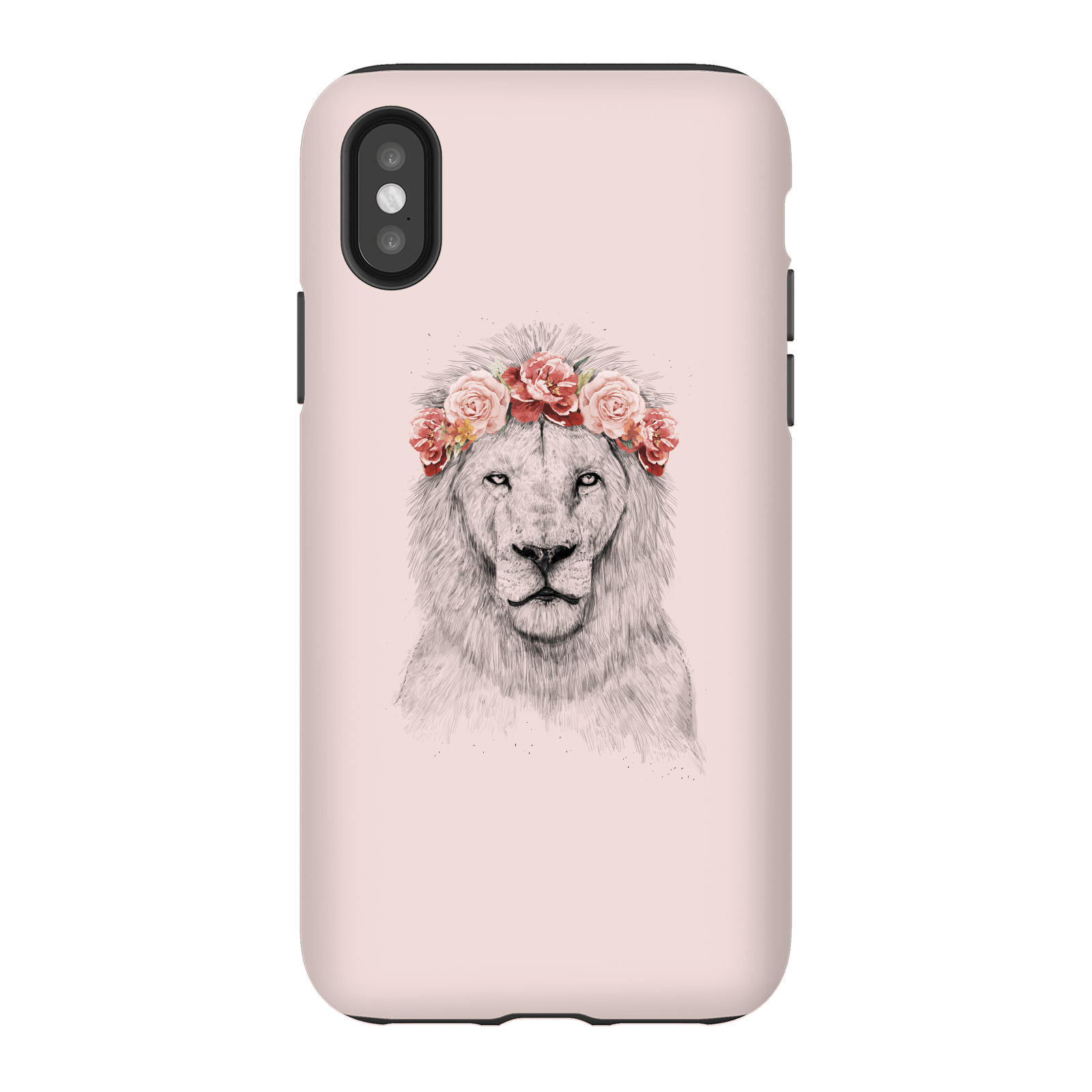 Balazs Solti Lion And Flowers Phone Case for iPhone and Android - iPhone X - Tough Case - Matte
