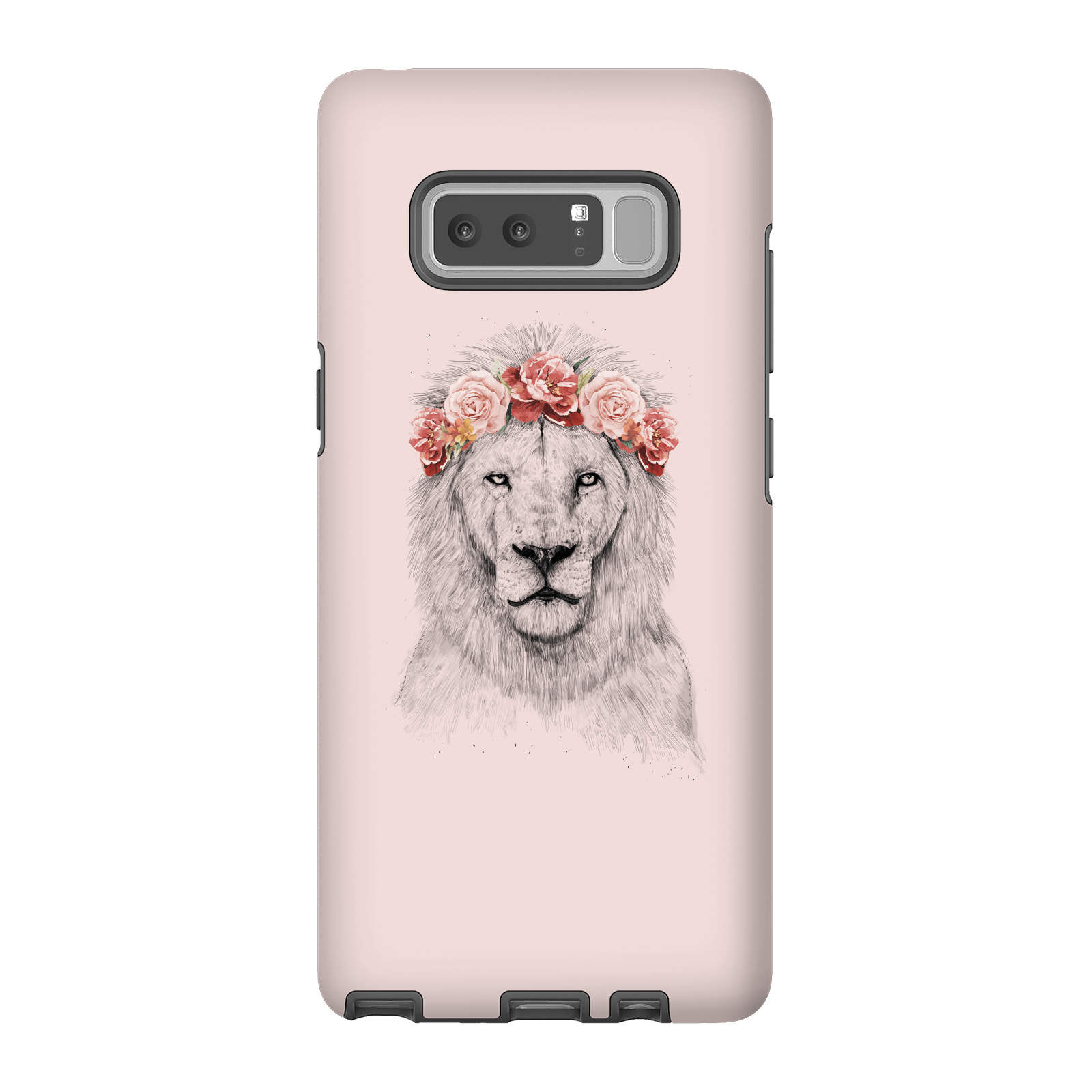 Balazs Solti Lion And Flowers Phone Case for iPhone and Android - Samsung Note 8 - Tough Case - Matte