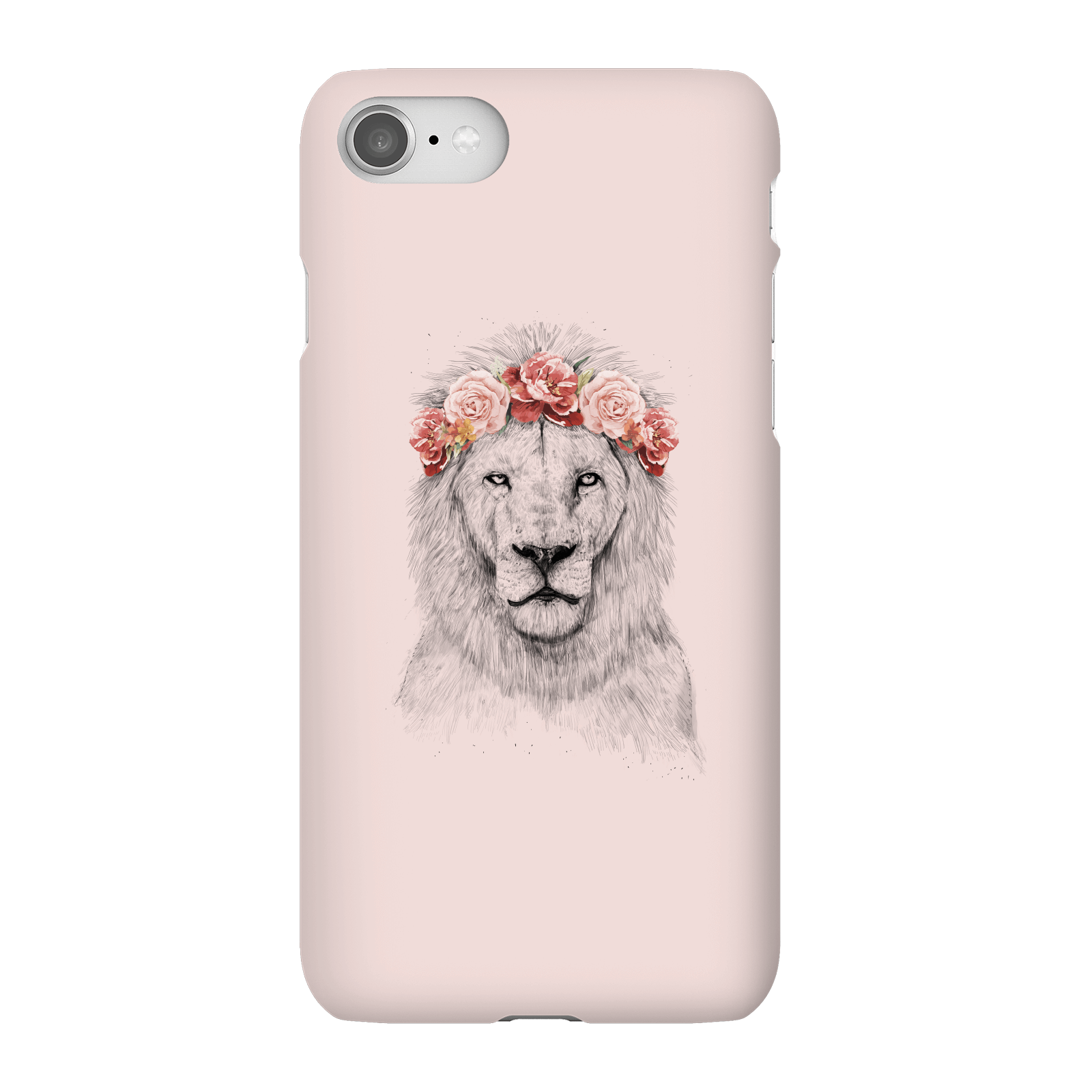 Balazs Solti Lion And Flowers Phone Case for iPhone and Android - iPhone 8 - Snap Case - Gloss