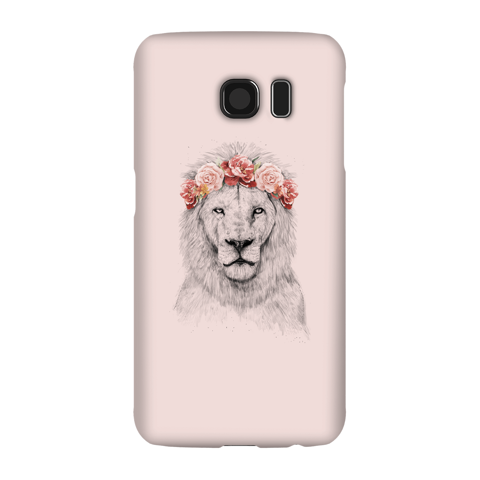 Balazs Solti Lion And Flowers Phone Case for iPhone and Android - Samsung S6 - Snap Case - Gloss